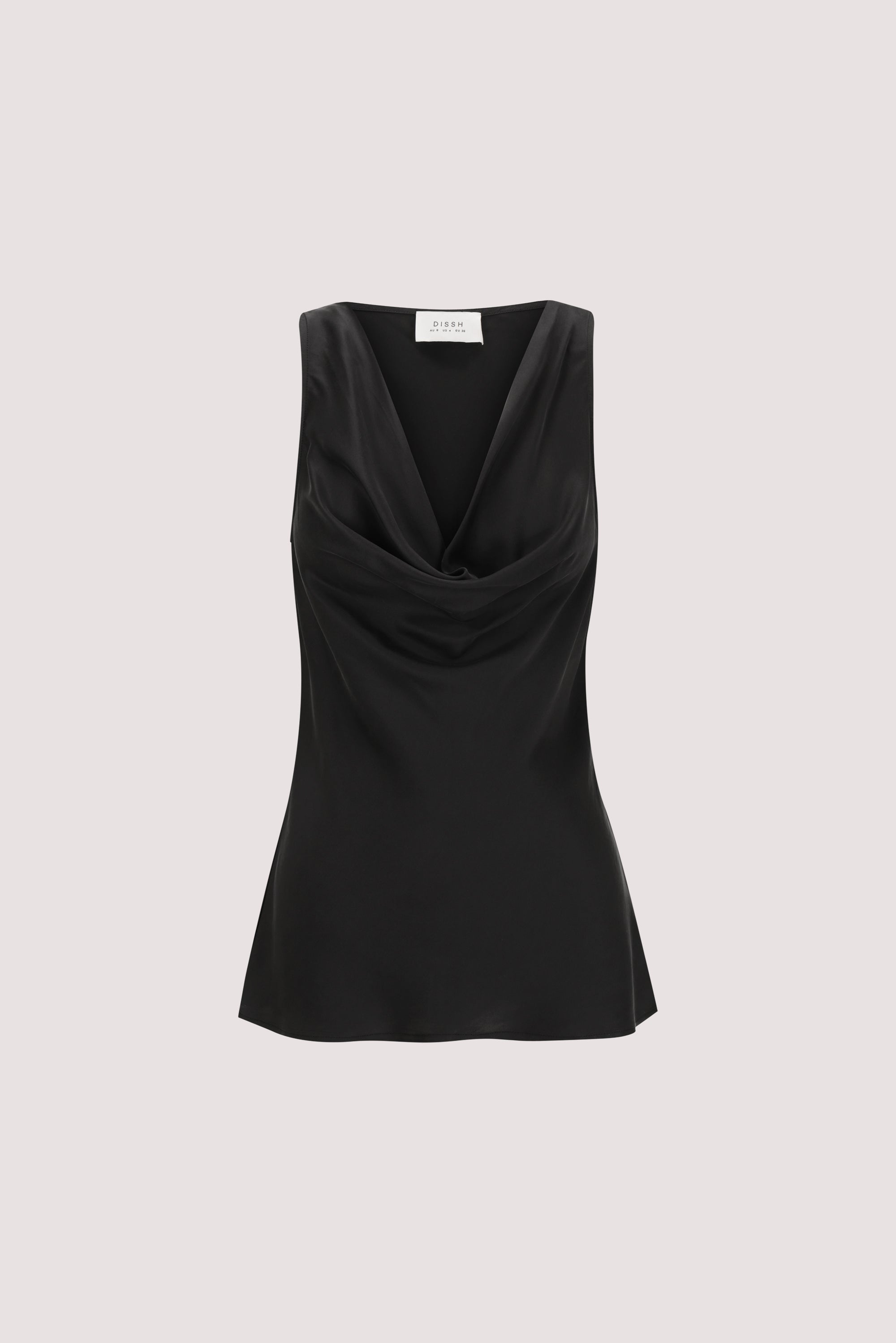 PEYTON BLACK SILK COWL TOP