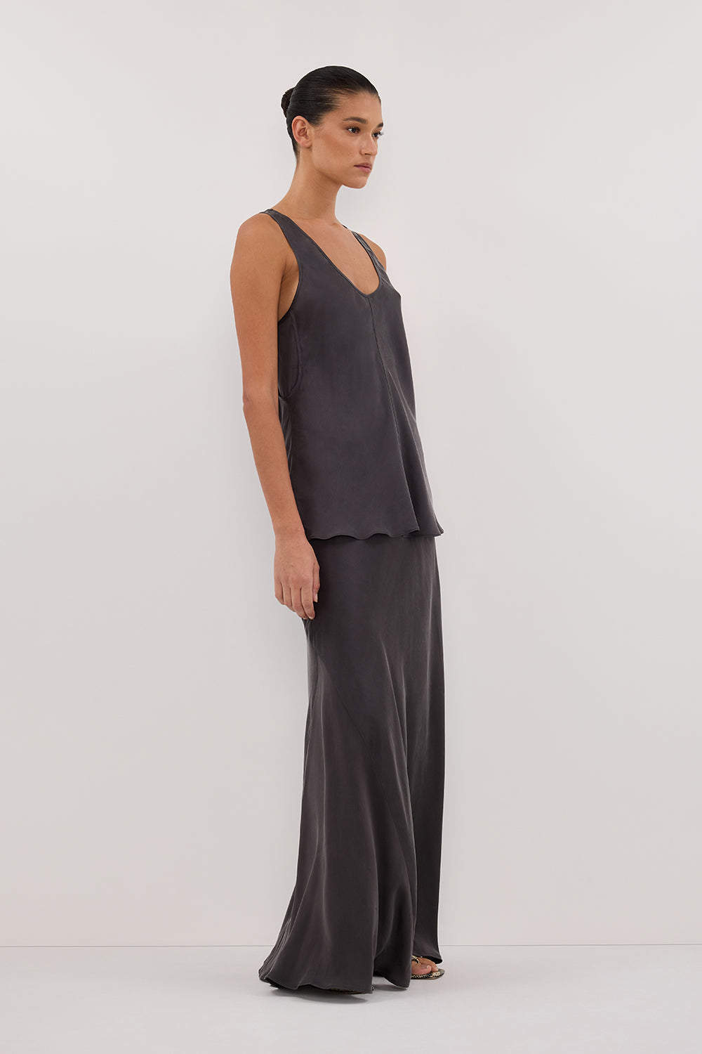 COLETTE PETROL SILK SKIRT