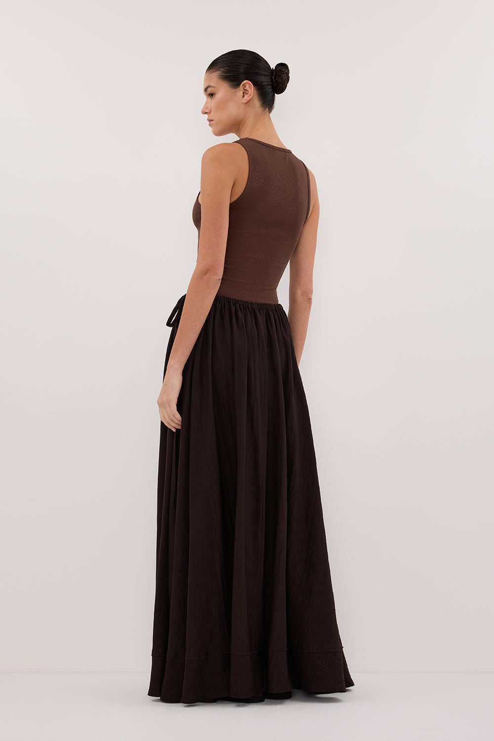 SHANIYA BITTER CHOC BOHO MAXI SKIRT