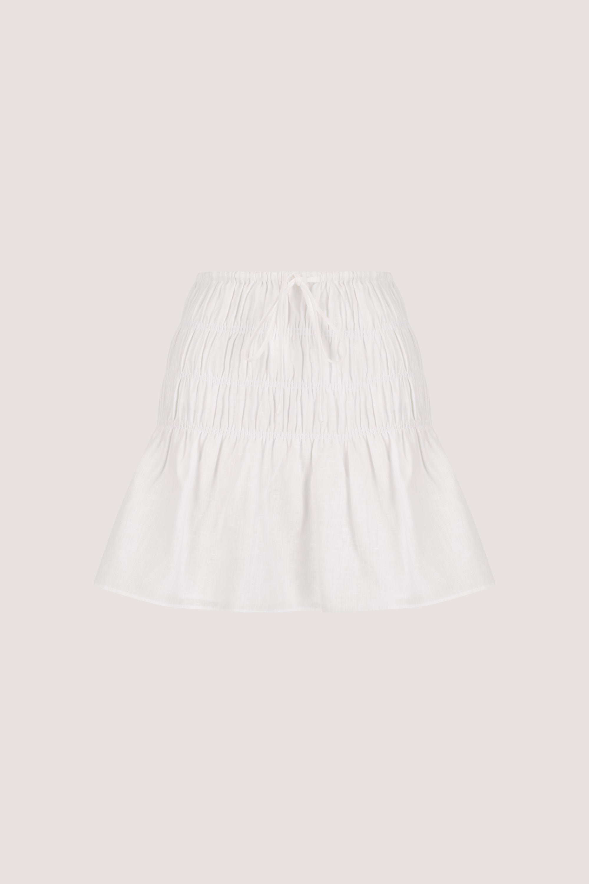MAIA WHITE LINEN MINI SKIRT