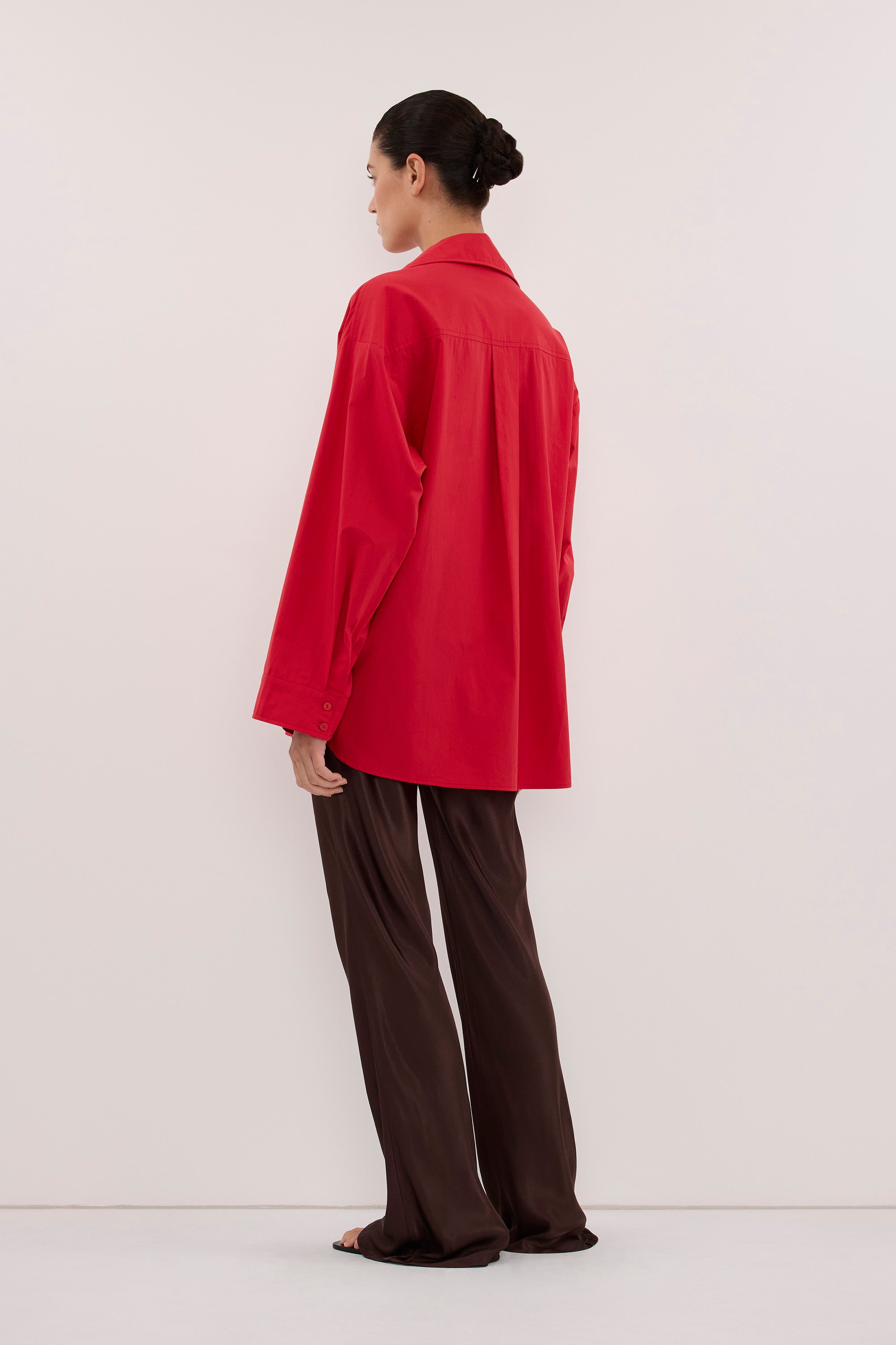 NIKKI BITTER CHOC SATIN BIAS PANT