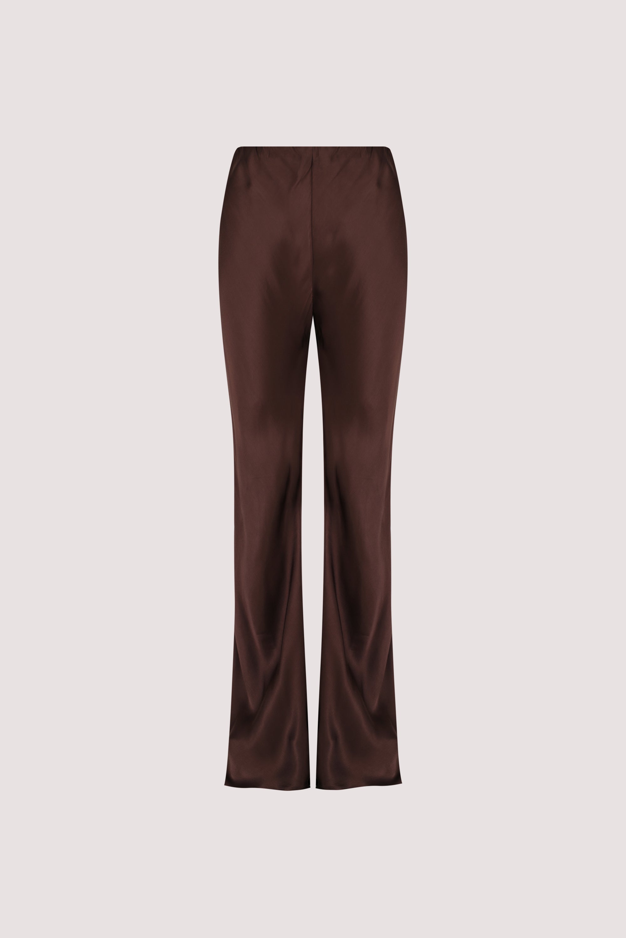 NIKKI BITTER CHOC SATIN BIAS PANT – DISSH