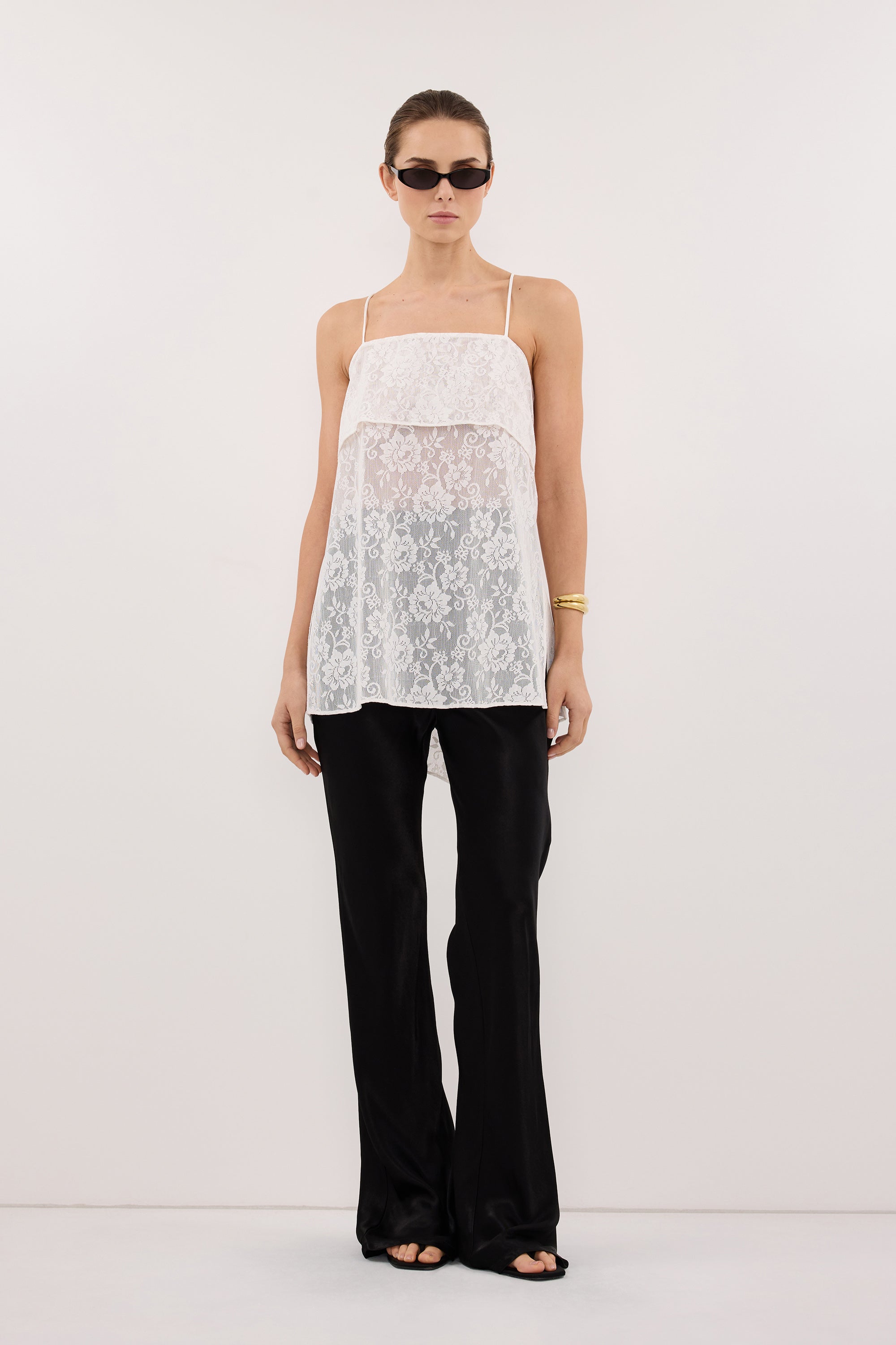 NIKKI BLACK SATIN BIAS PANT