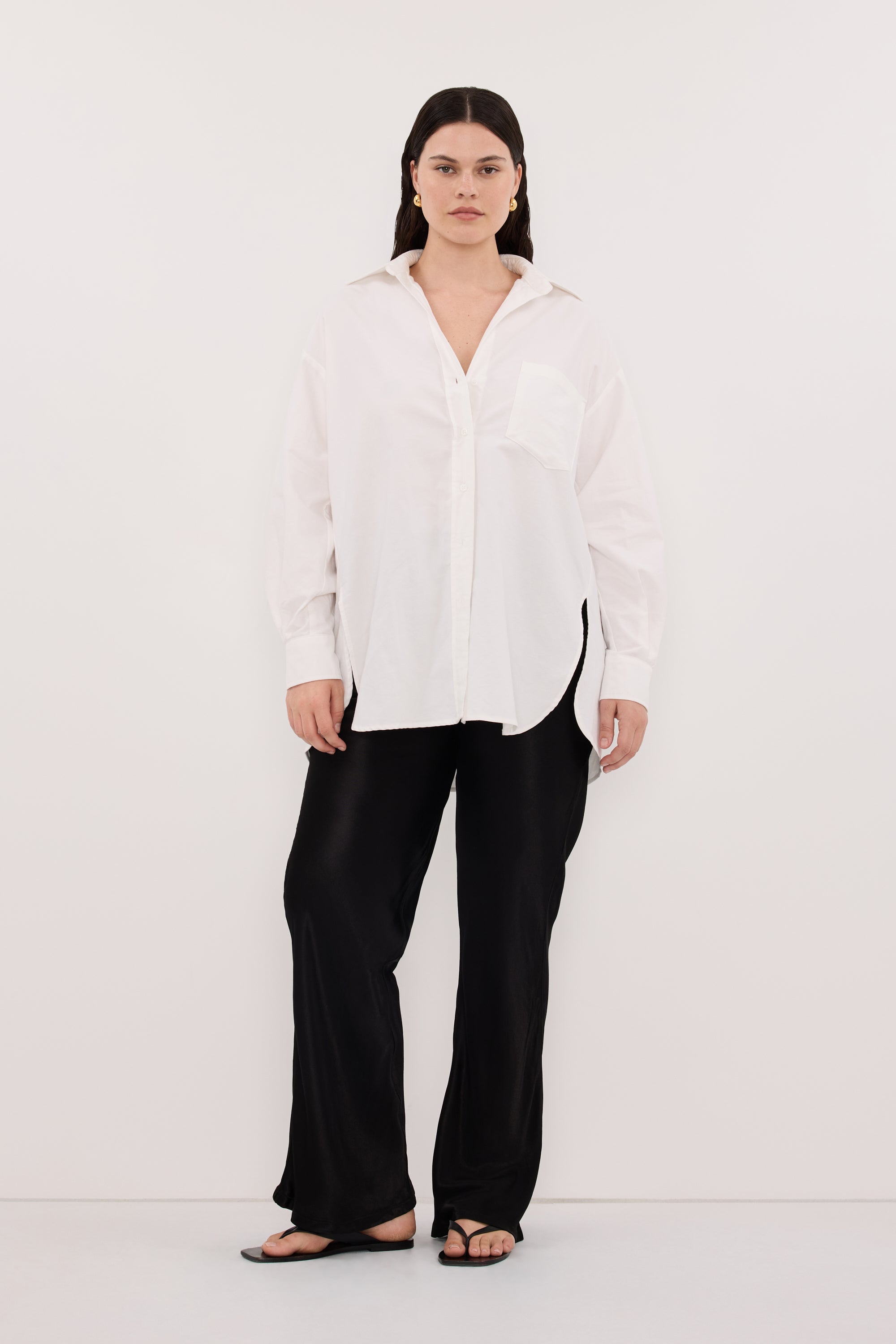 NIKKI BLACK SATIN BIAS PANT
