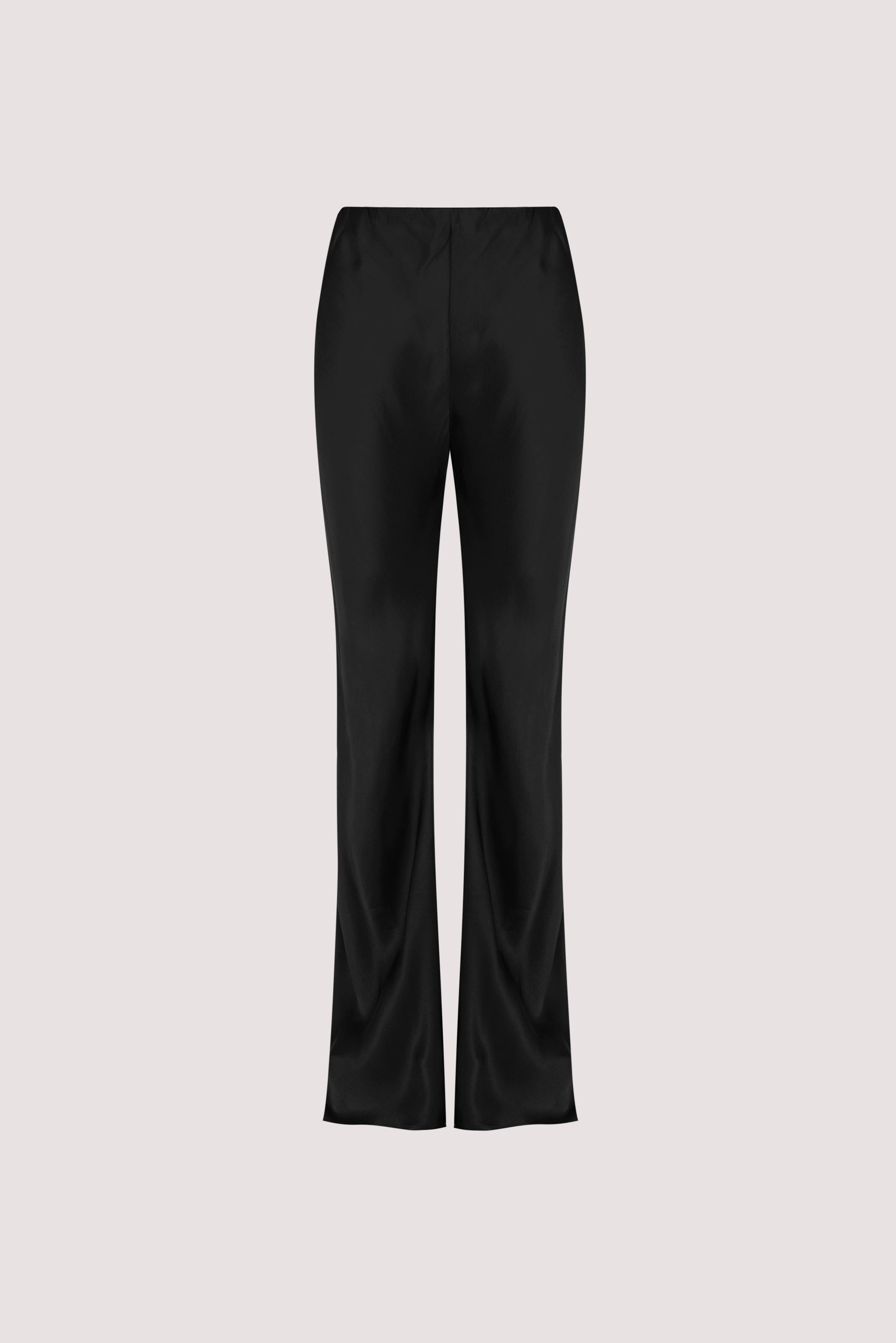 NIKKI BLACK SATIN BIAS PANT