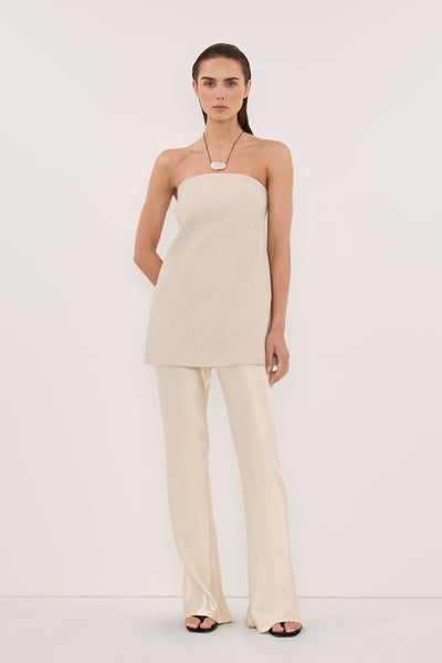 NIKKI CREAM SATIN BIAS PANT – DISSH
