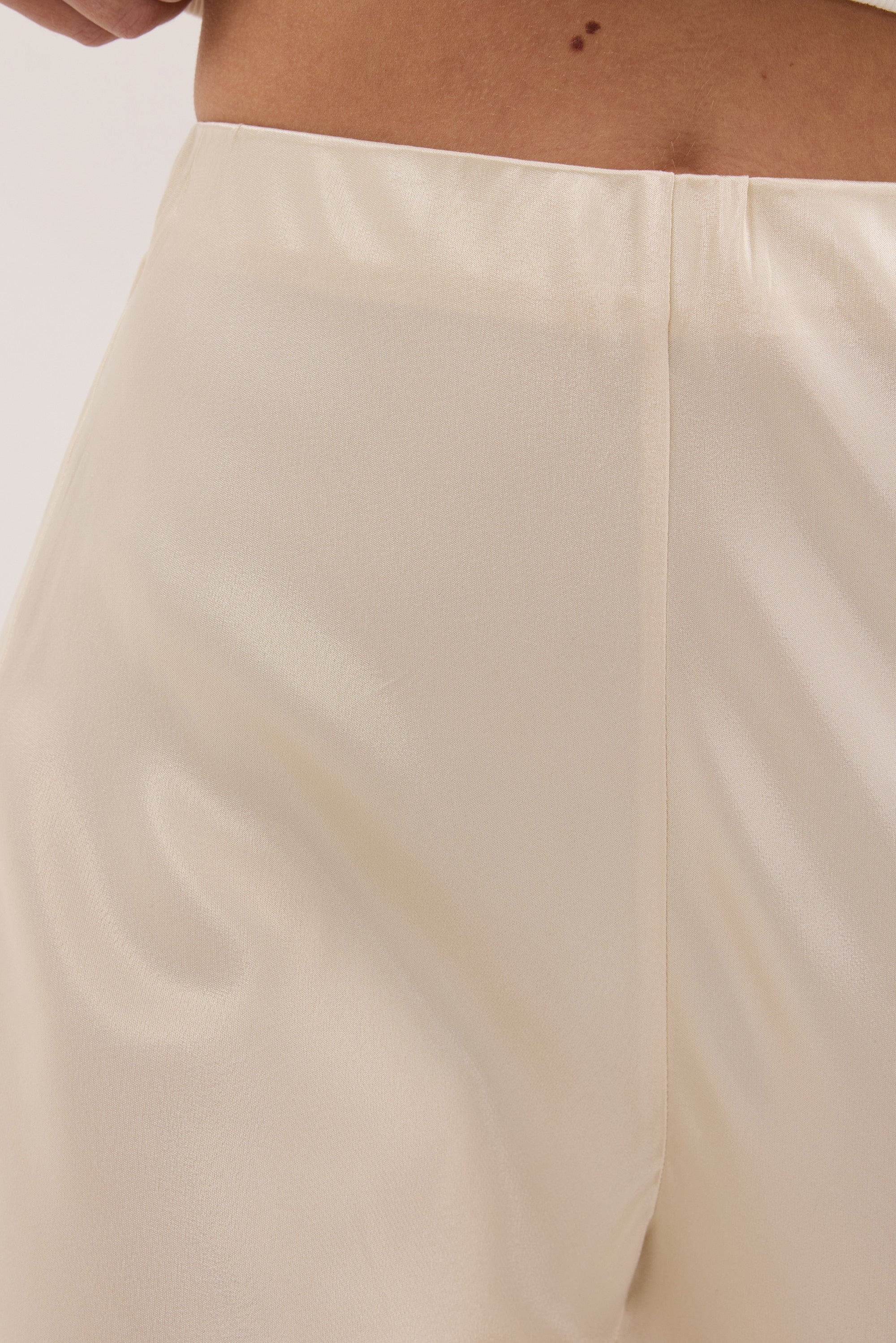 NIKKI CREAM SATIN BIAS PANT