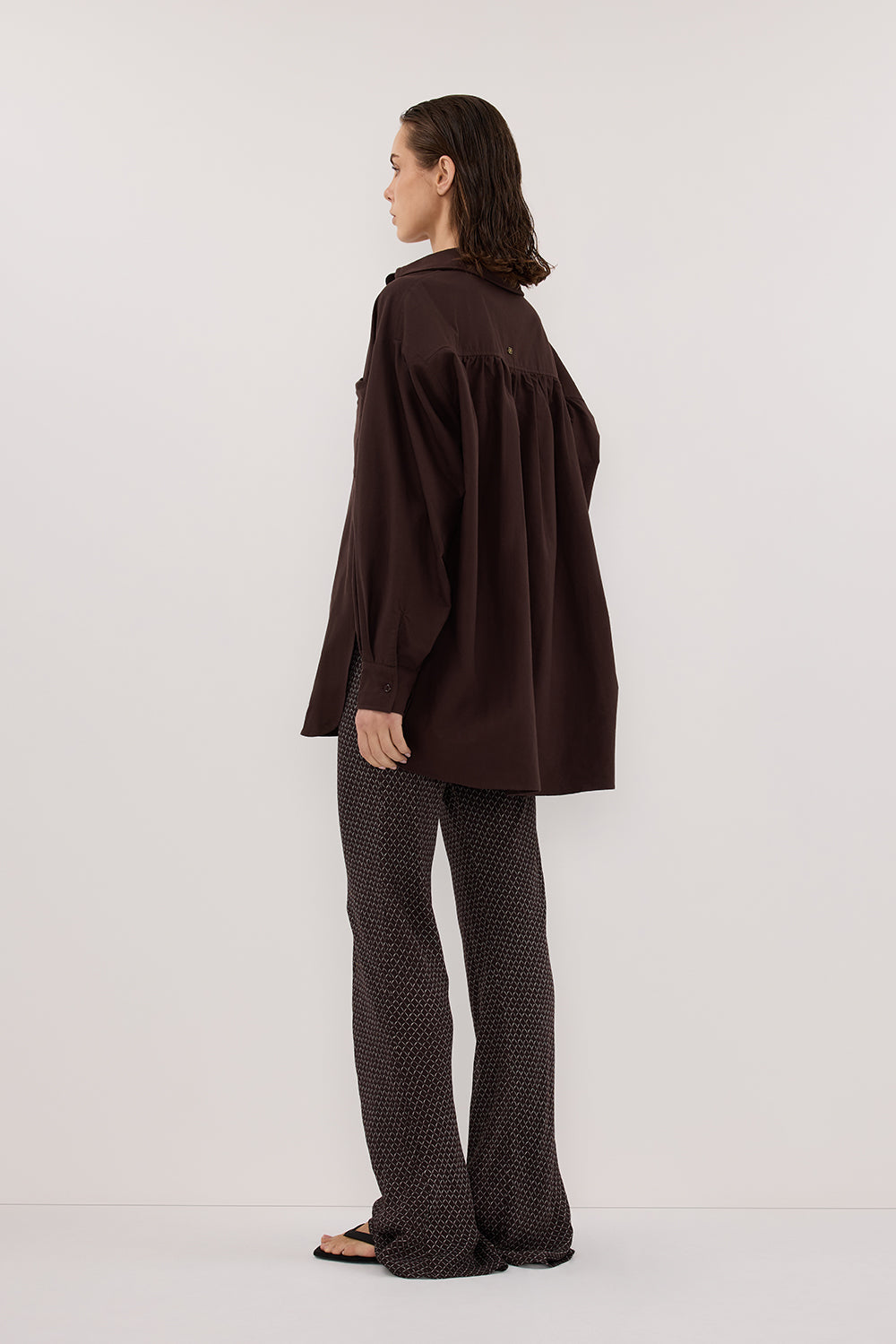 TIA CHOC MICRO CHECK BIAS PANT