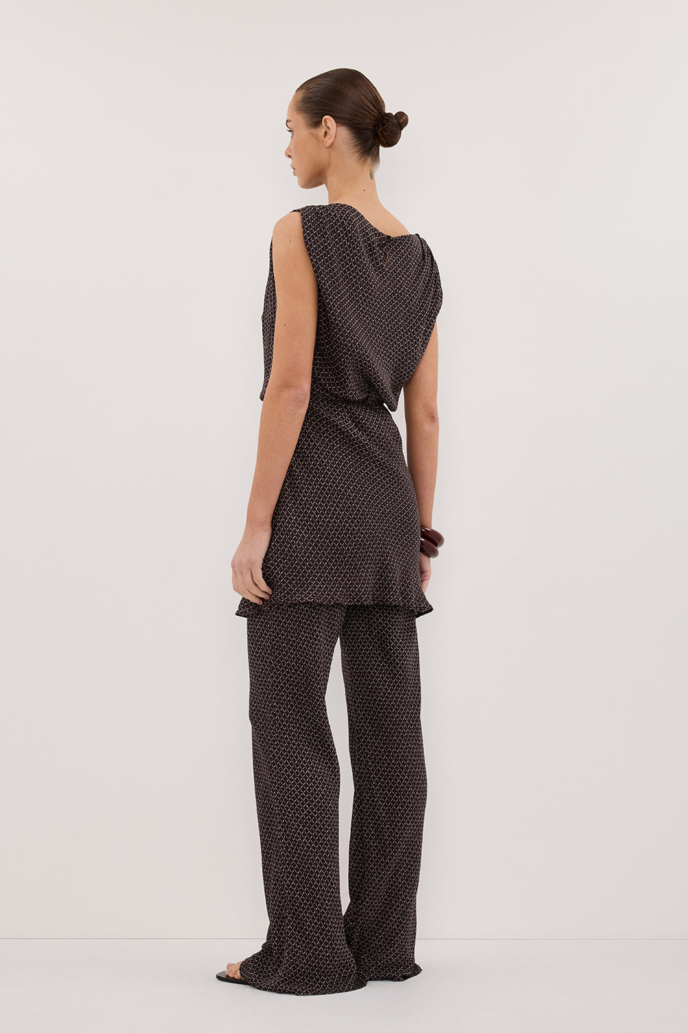 TIA CHOC MICRO CHECK BIAS PANT