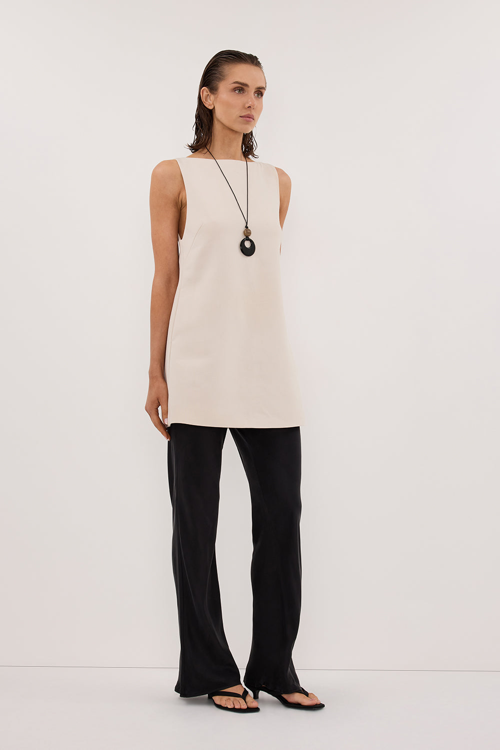 KYRA BLACK SILK BIAS PANTS