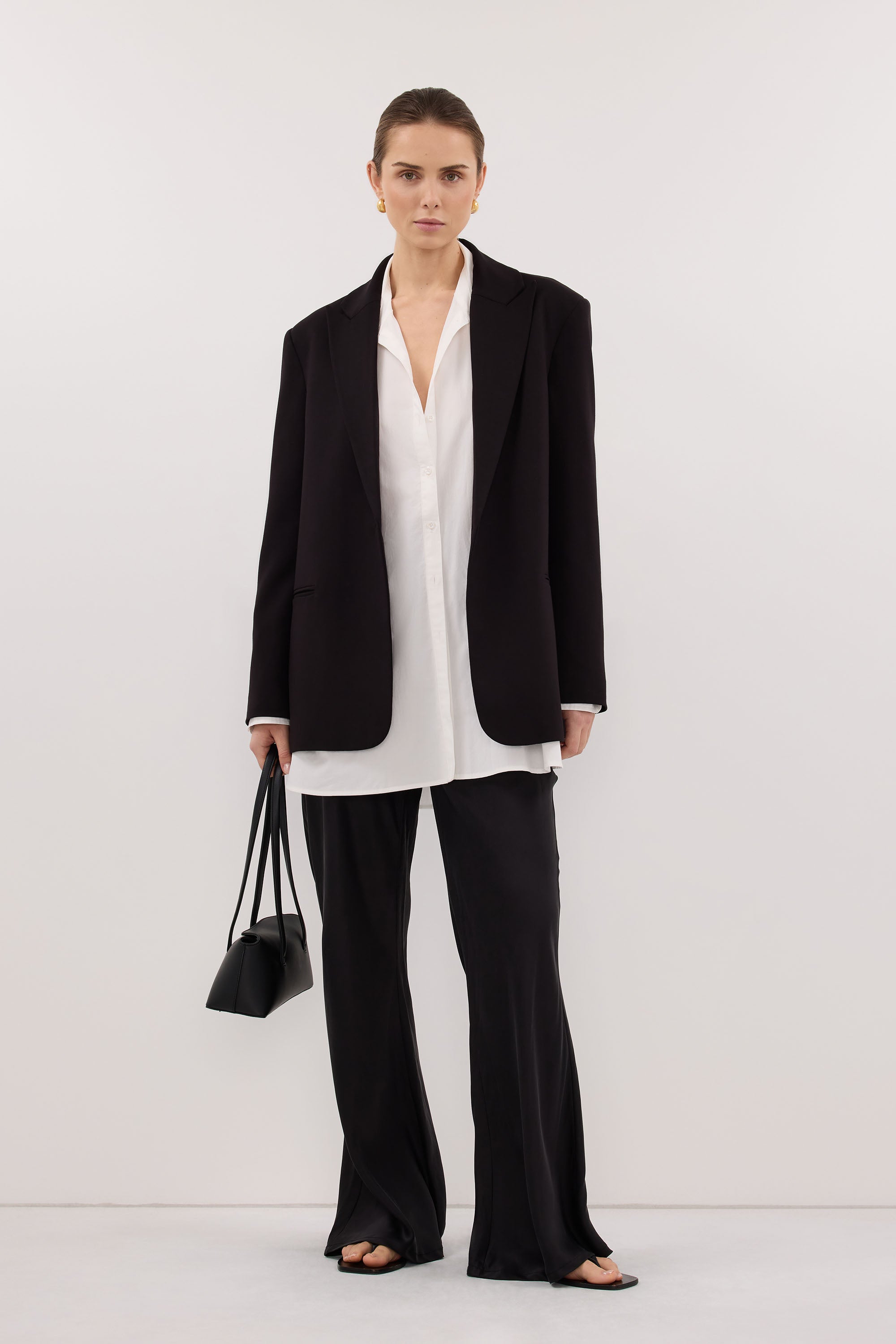 Melani Silk Bias Pants in Black By DISSH
