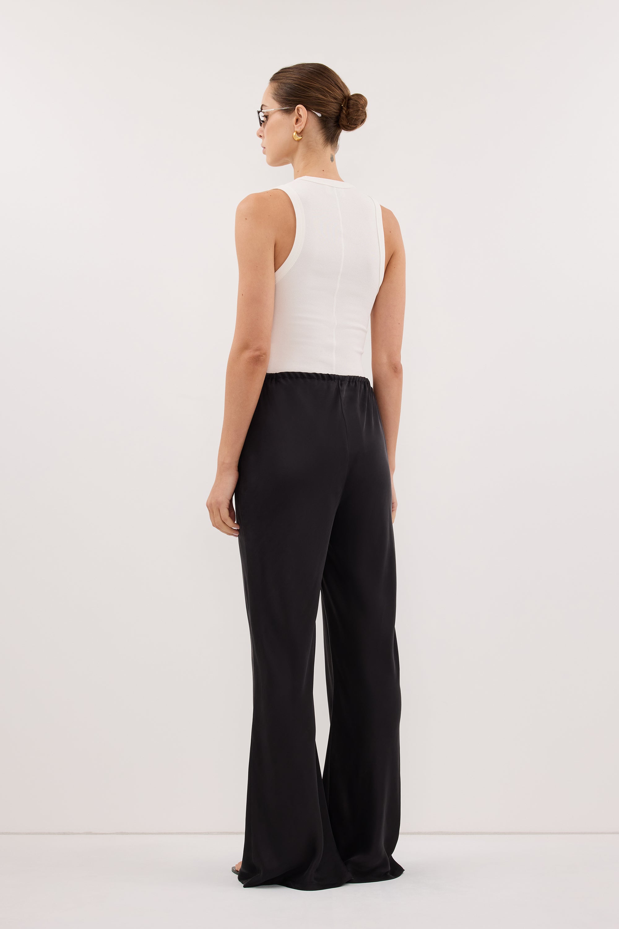 MELANI BLACK SILK BIAS PANT