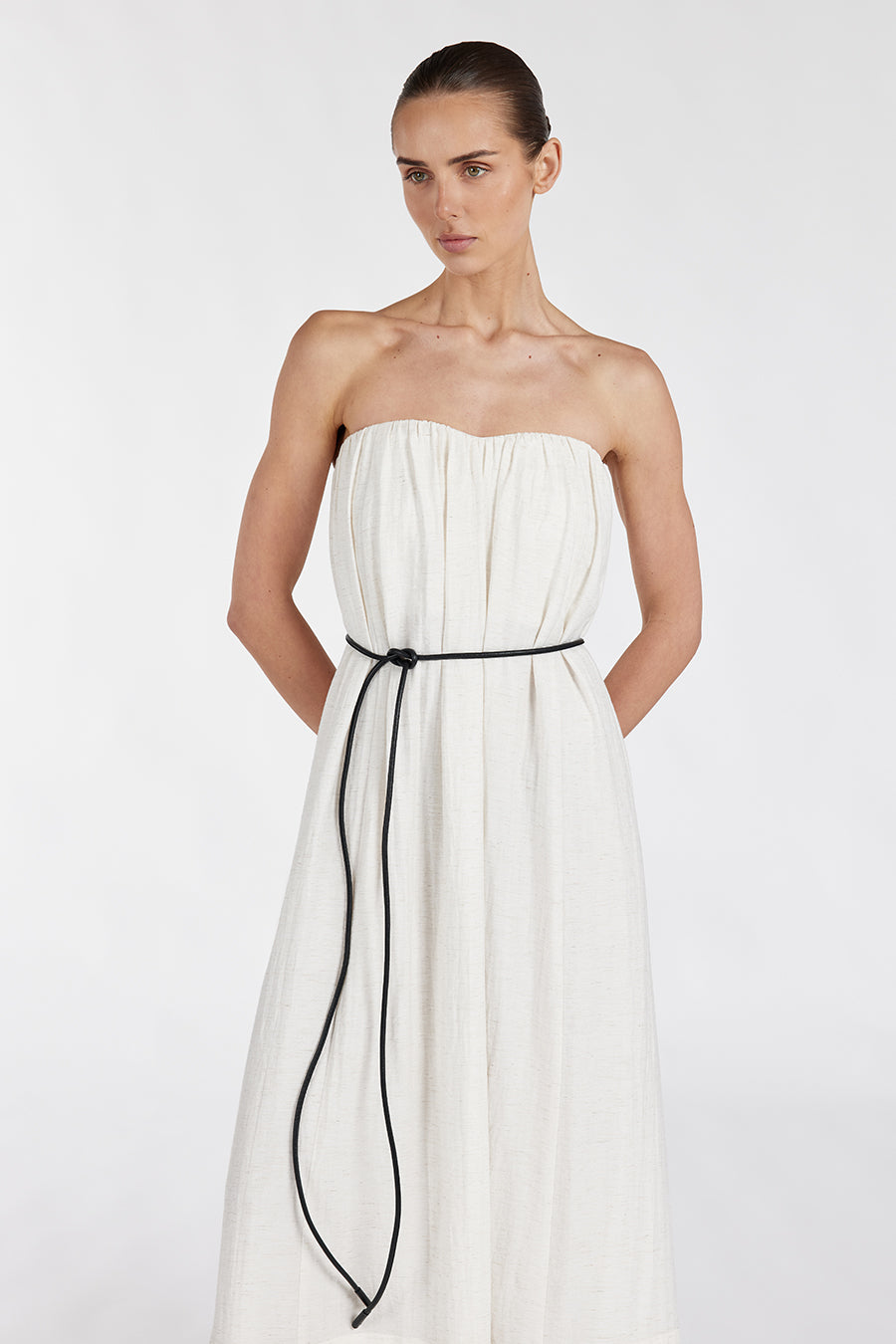 SHANIYA CREAM MARLE MIDI DRESS
