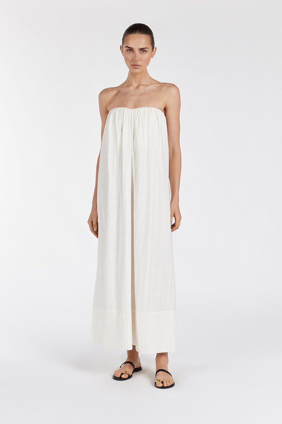 SHANIYA CREAM MARLE MIDI DRESS