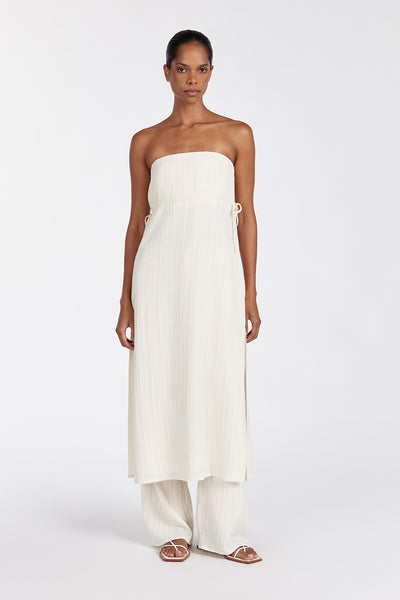 Kristen wearing LOZ CREAM TUNIC TOP