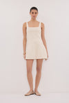 NIEVE NATURAL SLEEVLESS MINI DRESS