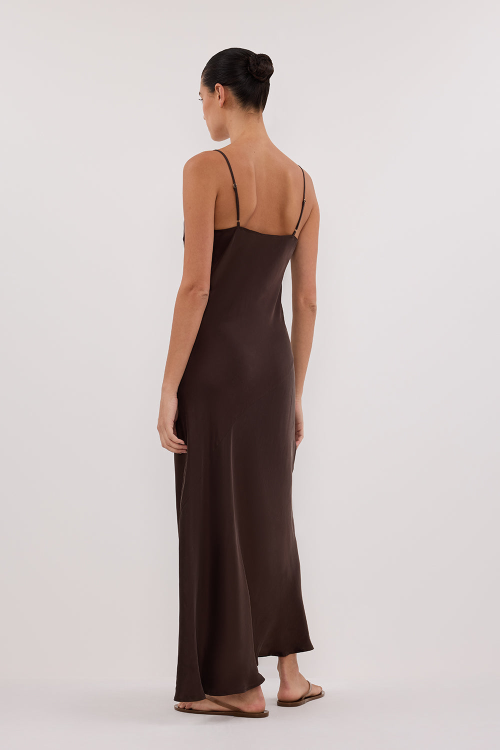 COLETTE BITTER CHOC SILK DRESS