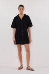 OWEN BLACK SLEEVED BRODERIE DRESS