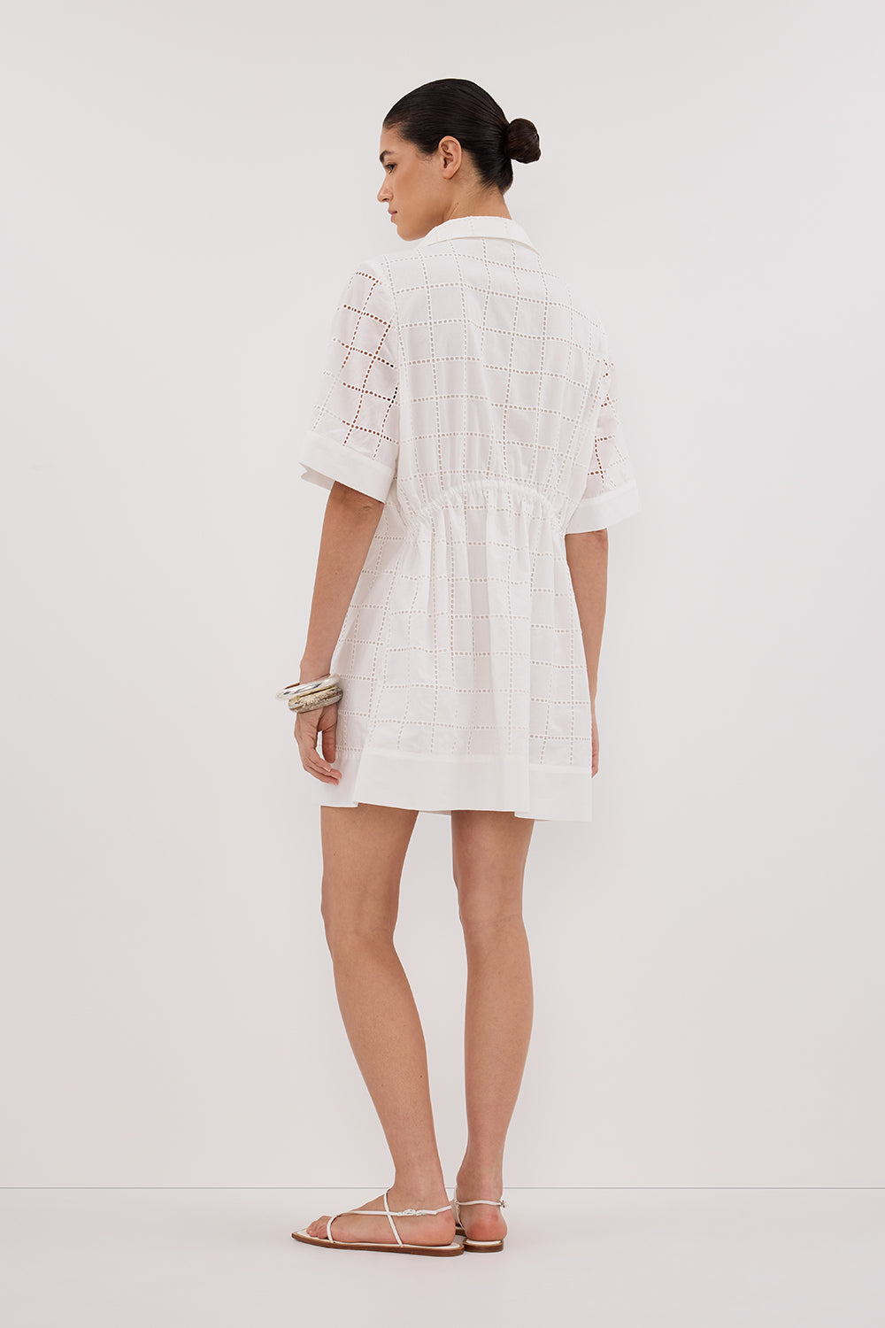 OWEN WHITE SLEEVED BRODERIE DRESS – DISSH