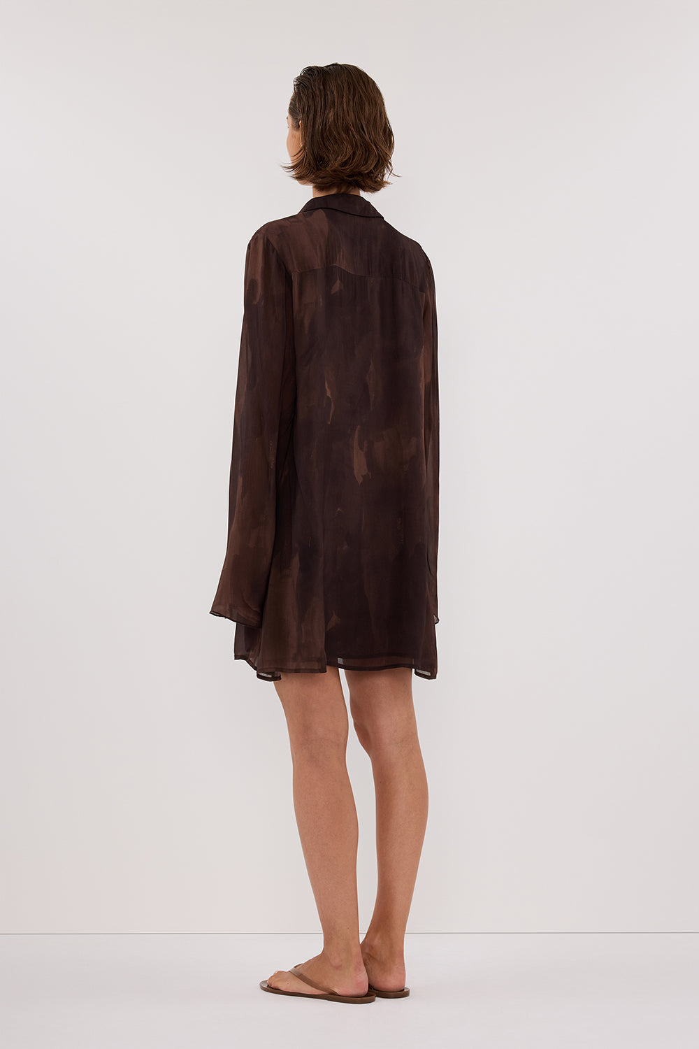 WILLOW CHOC LONG SLEEVE MINI DRESS