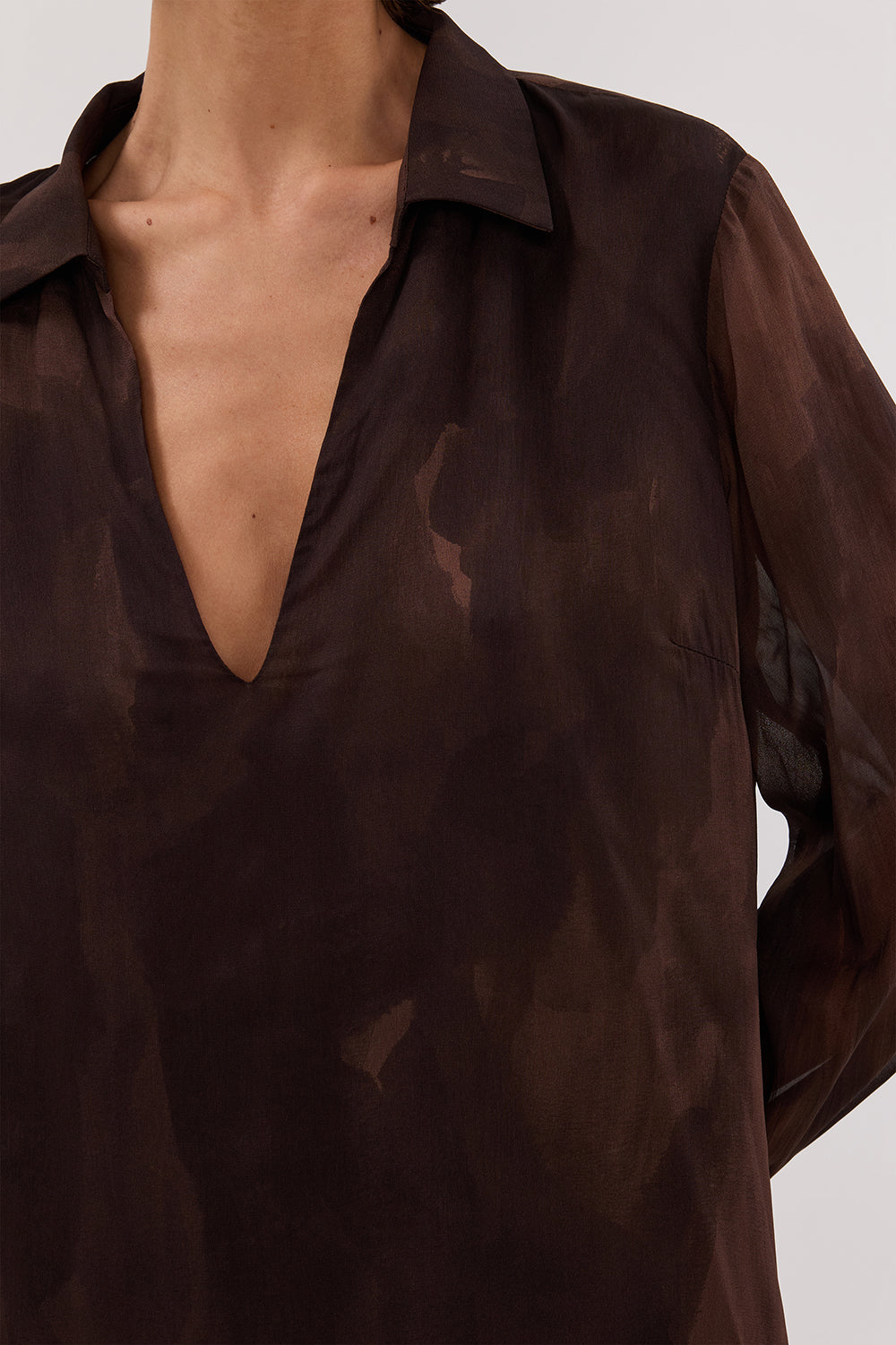 WILLOW CHOC LONG SLEEVE MINI DRESS