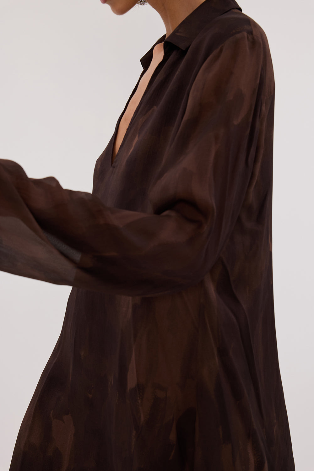 WILLOW CHOC LONG SLEEVE MINI DRESS