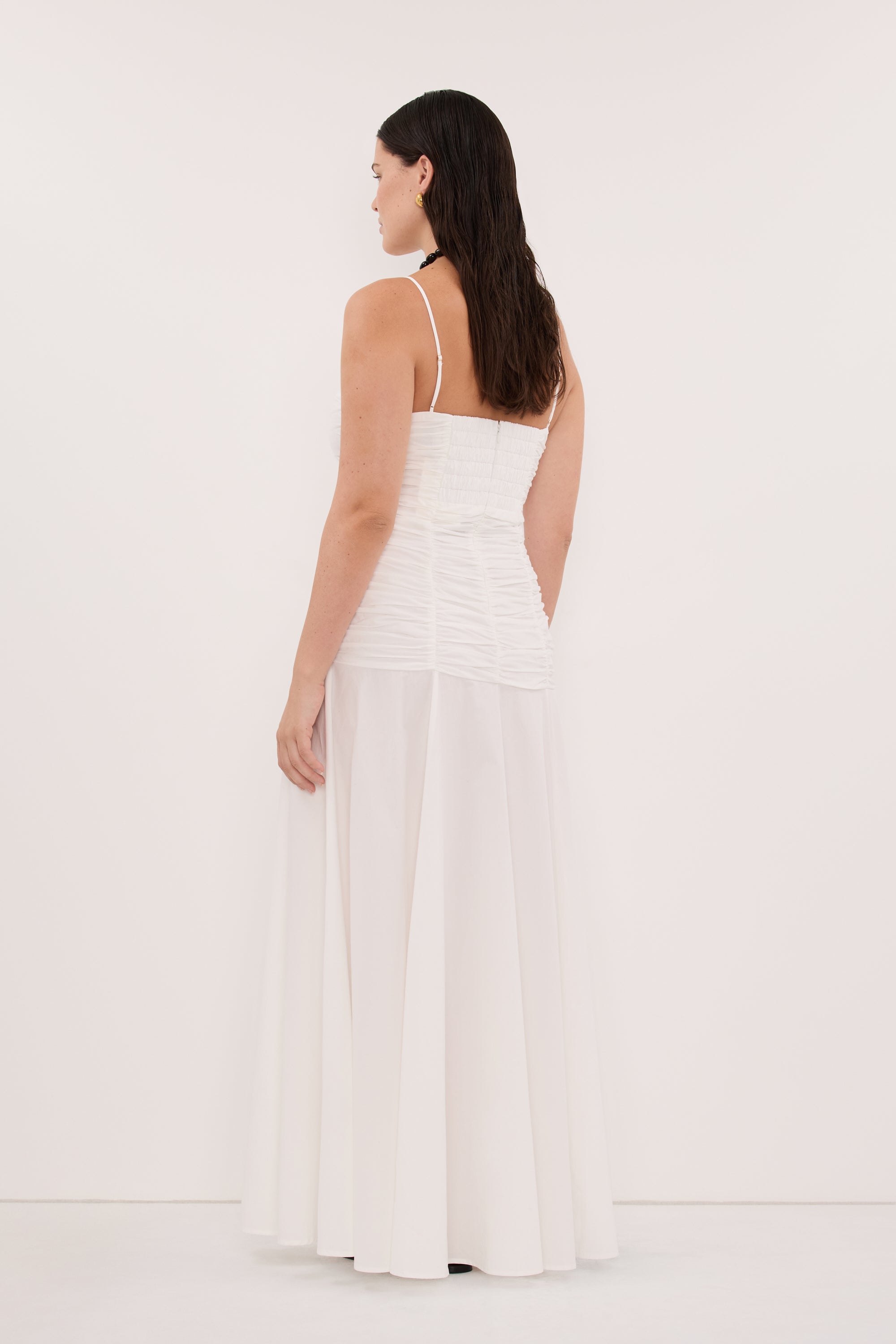 Cara Sleeveless Cotton Midi Dress in White By DISSH Cara Sleeveless Cotton Midi Dress in White By DISSH