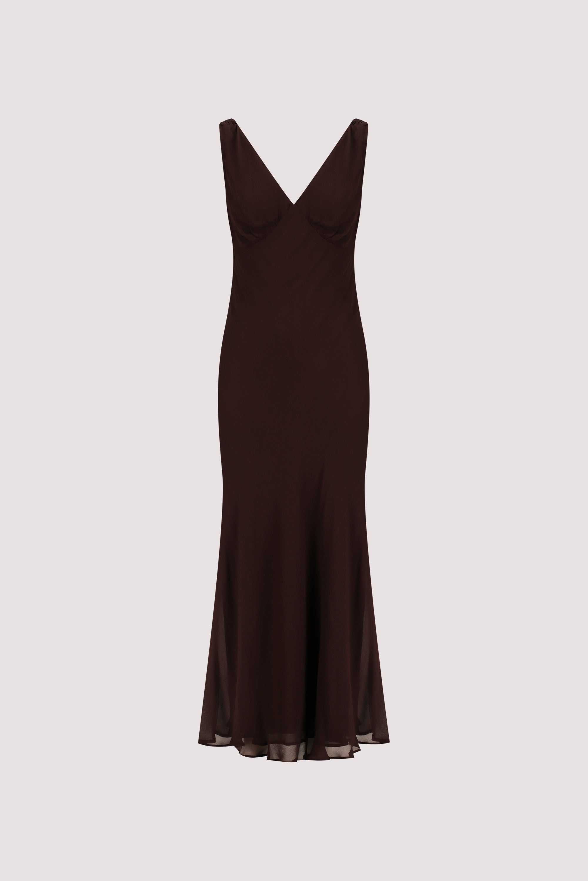 JORJA DARK CHOC SLEEVELESS MAXI DRESS