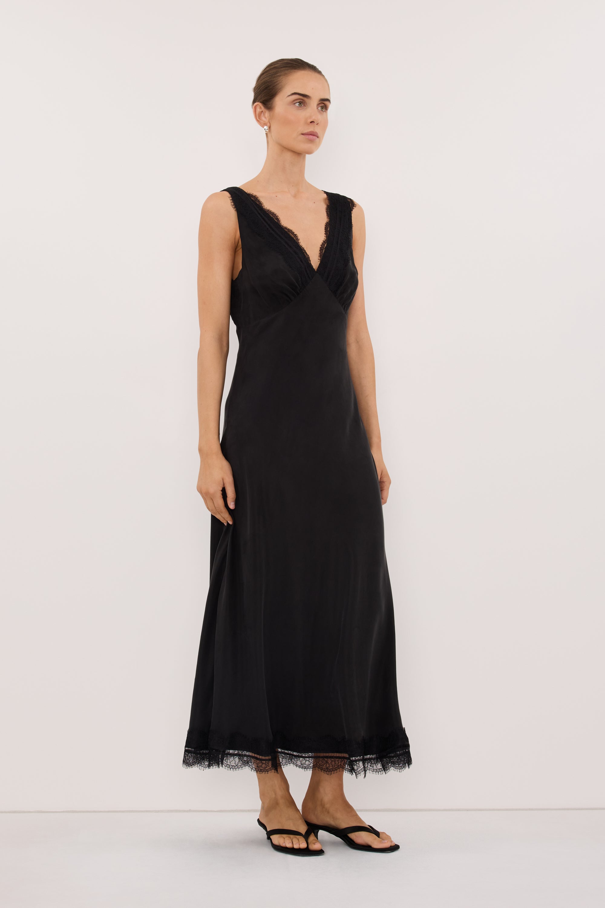 最終値下げandresd Eclipse dress 美品 ANDREA BLACK CUPRO MIDI DRESS – DISSH