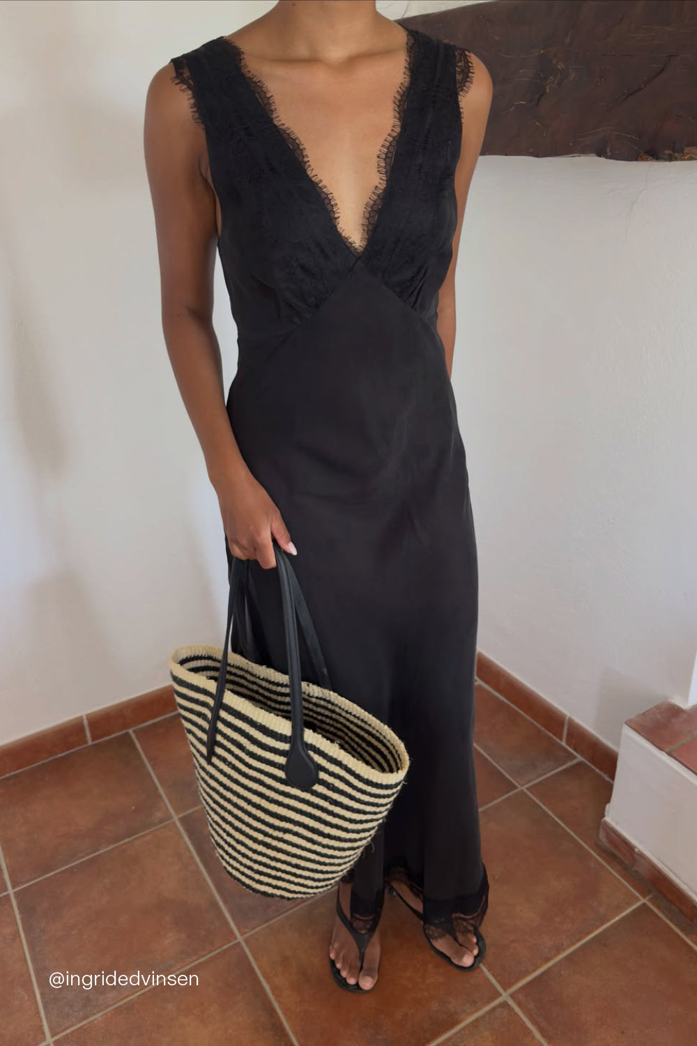 Andrea Cupro Sleeveless Midi Dress in Black By DISSH