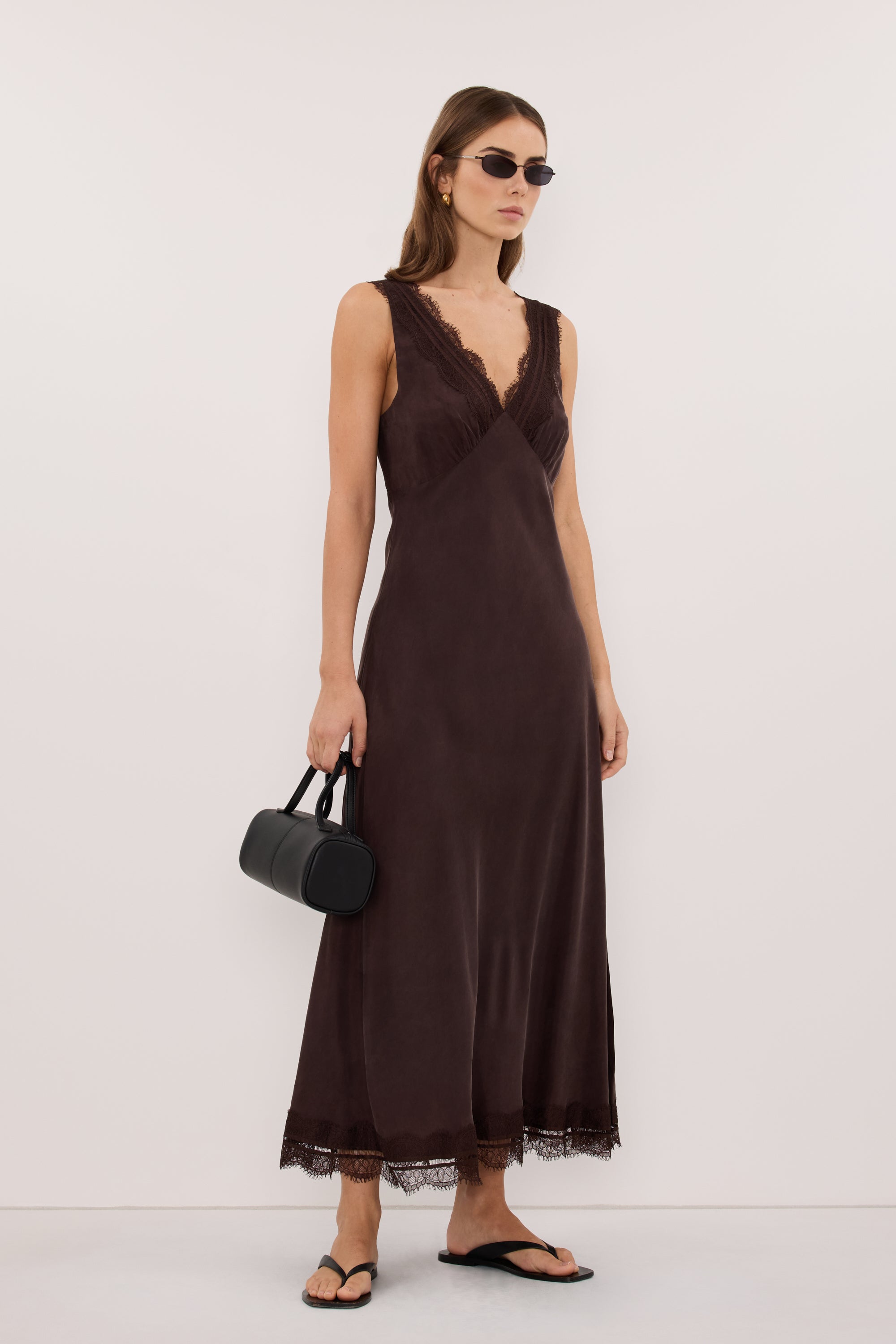 evita denim midi dress Courtney Pleated Denim Midi Dress