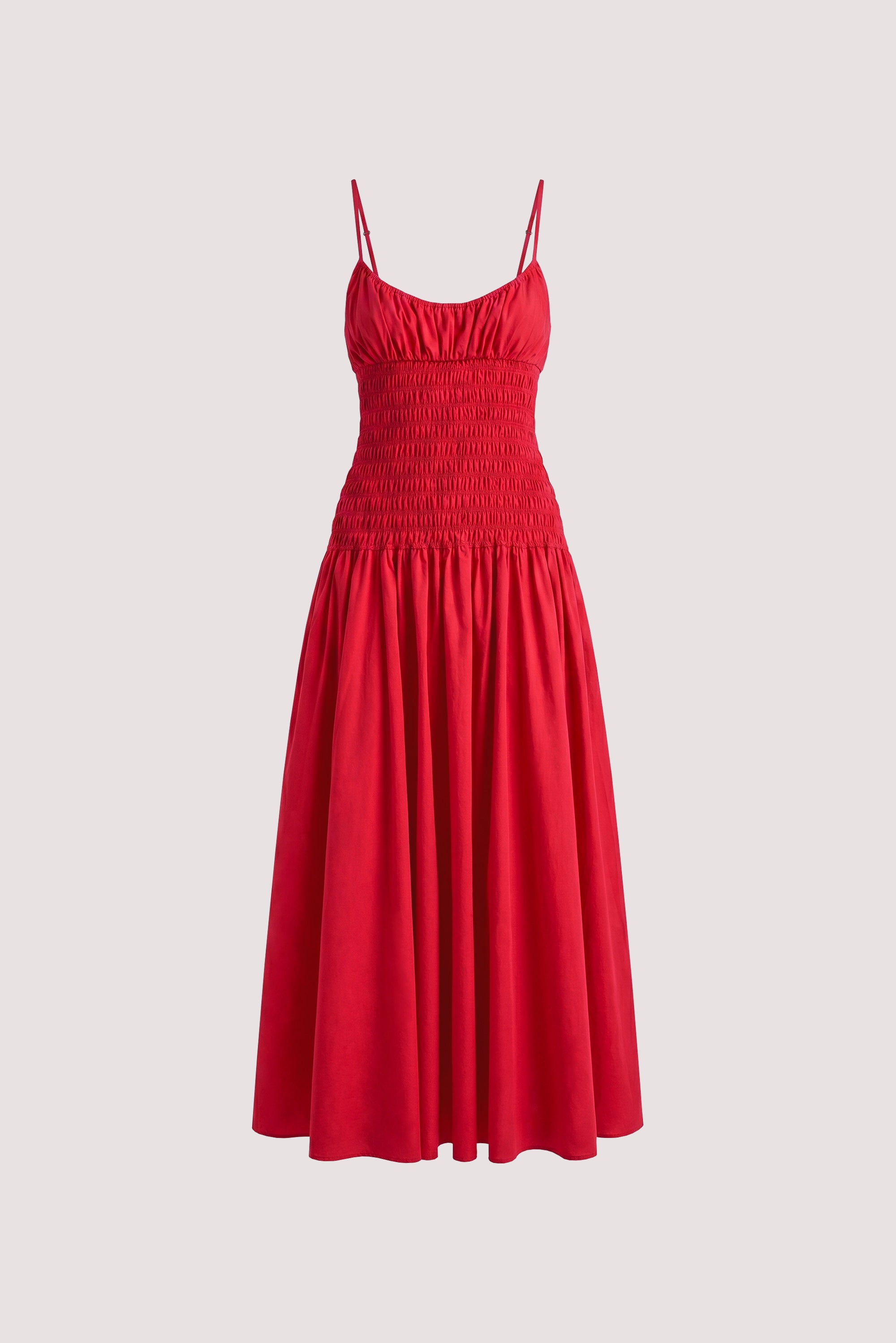 PALOMA RED COTTON MIDI DRESS - PRE ORDER
