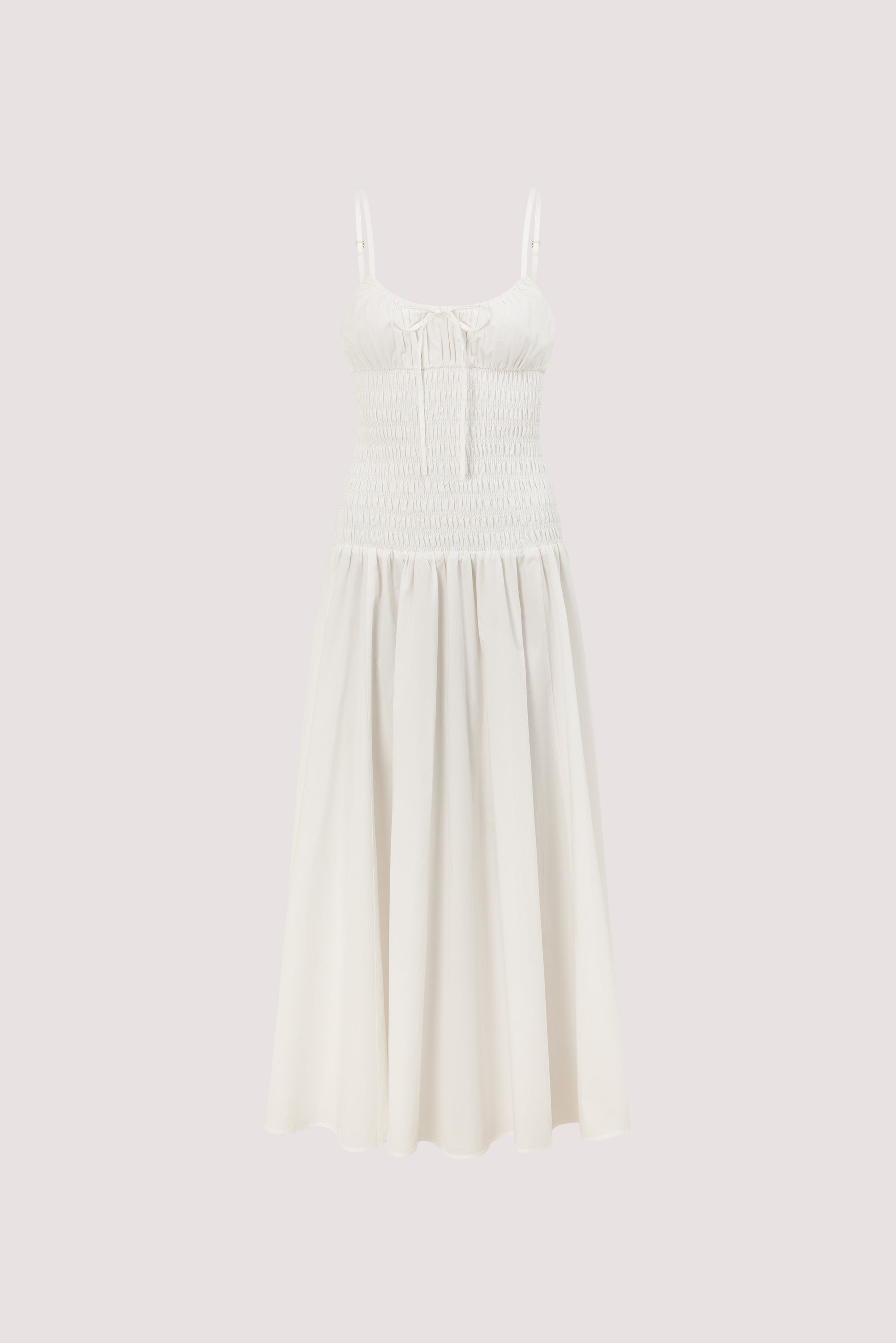 PALOMA WHITE COTTON MIDI DRESS