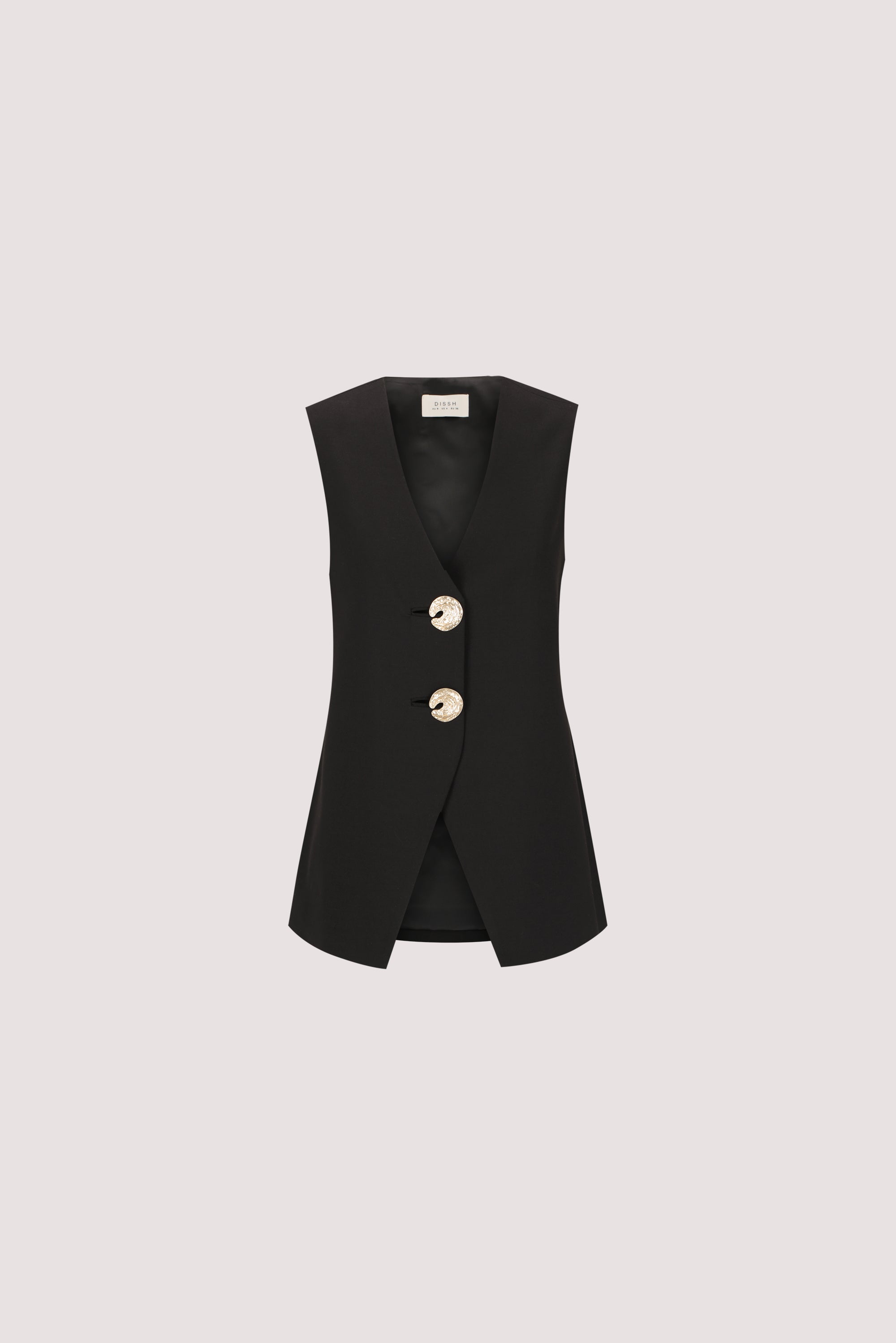 AMERY BLACK GOLD BUTTON VEST – DISSH