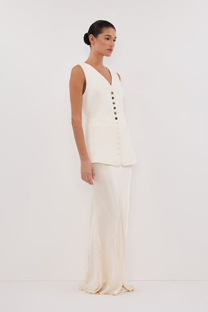 DEMI CREAM LONGLINE VEST