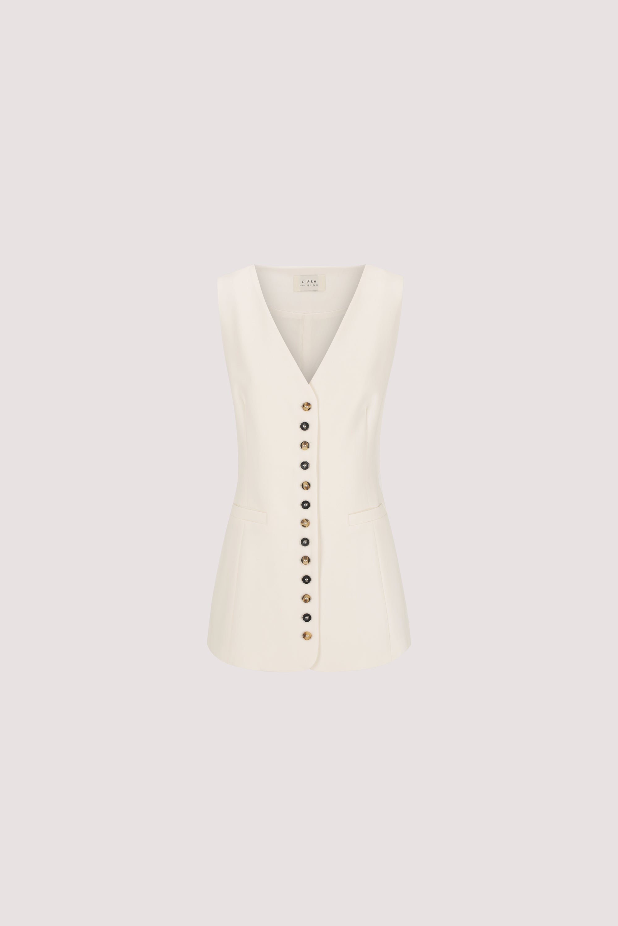 DEMI CREAM LONGLINE VEST