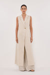 CORA NATURAL MIDI LINEN DRESS - PRE ORDER