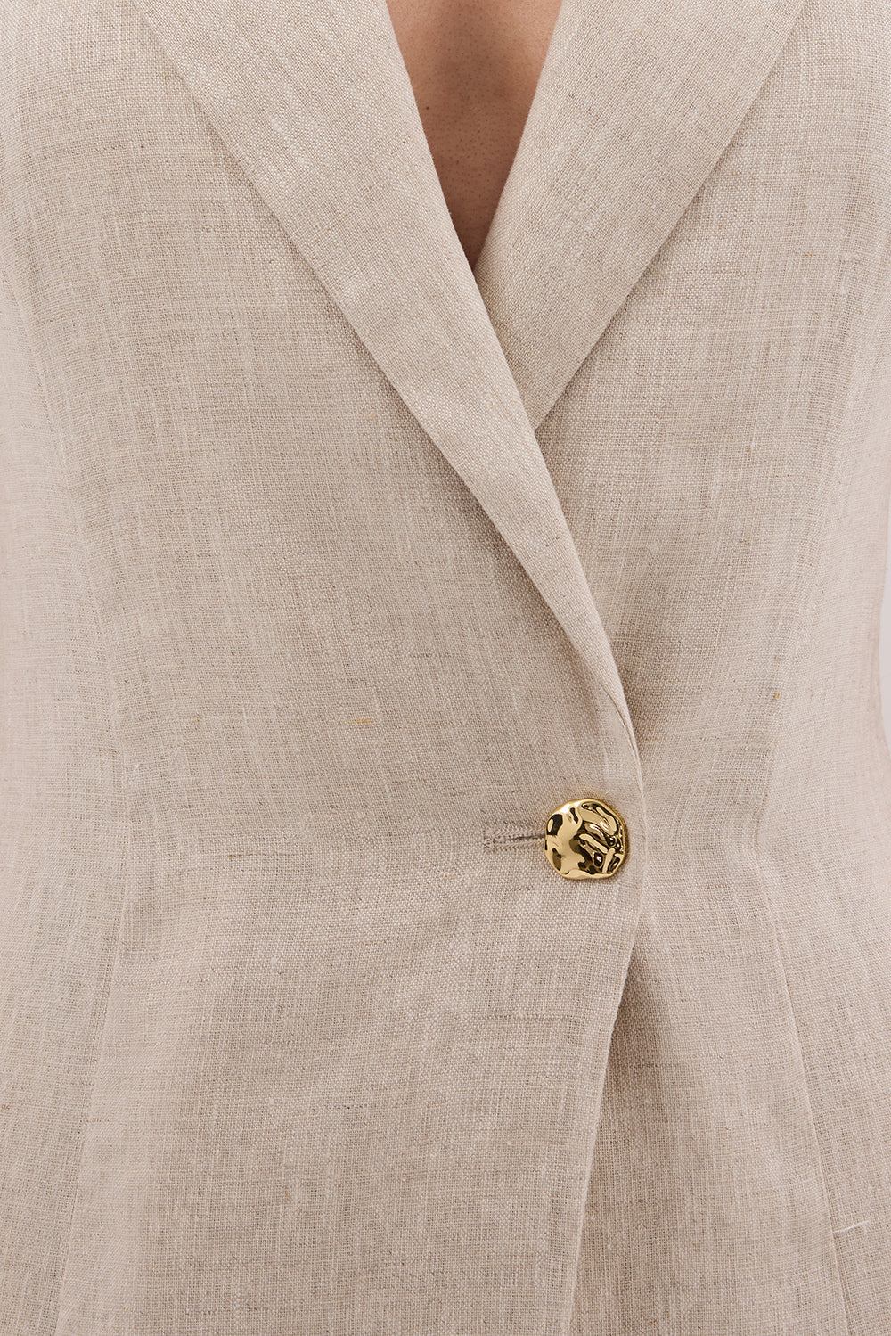 CORA NATURAL MIDI LINEN DRESS