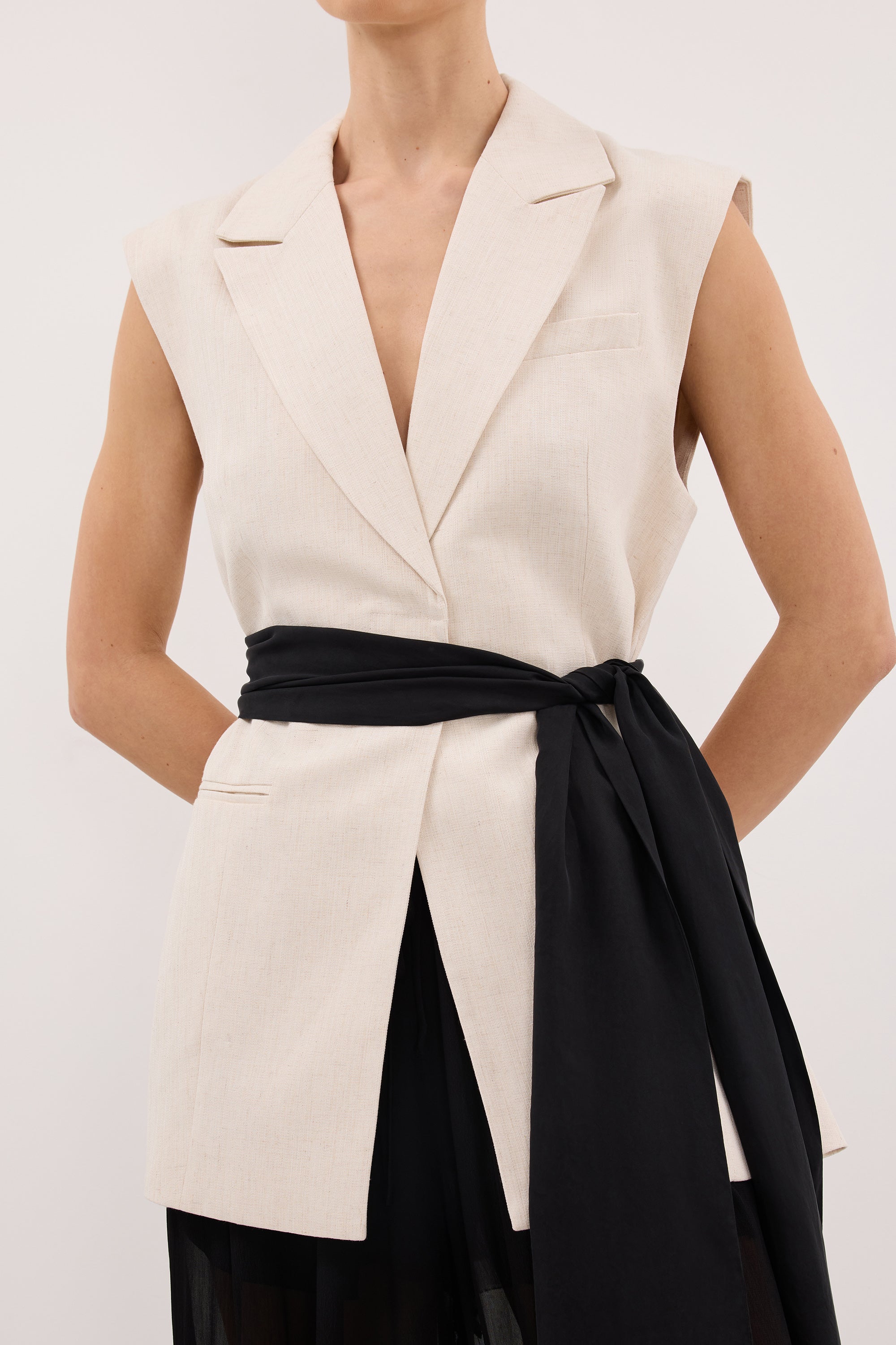 ROSALIE CREAM MARLE WRAP VEST