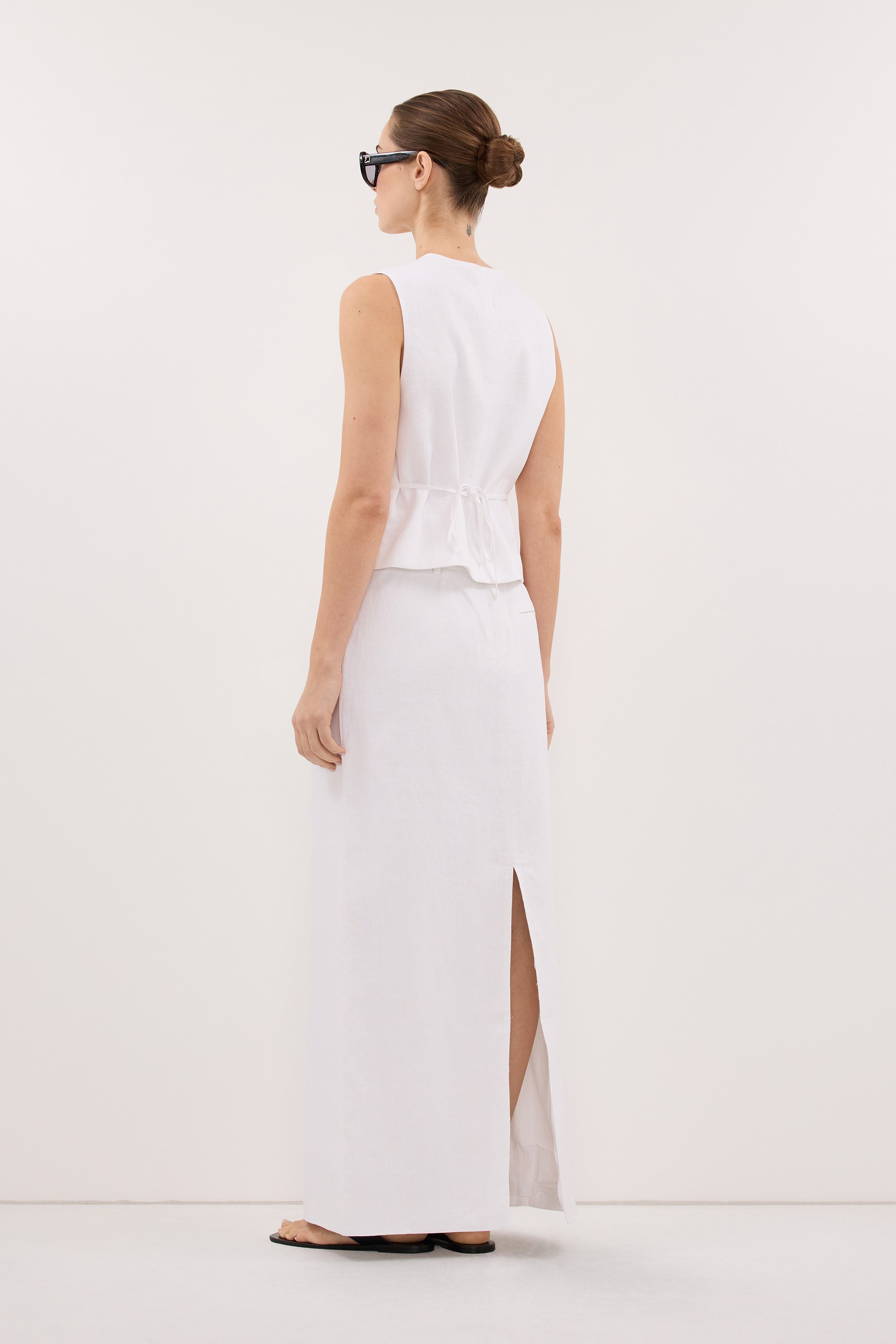 WINONA WHITE LINEN VEST