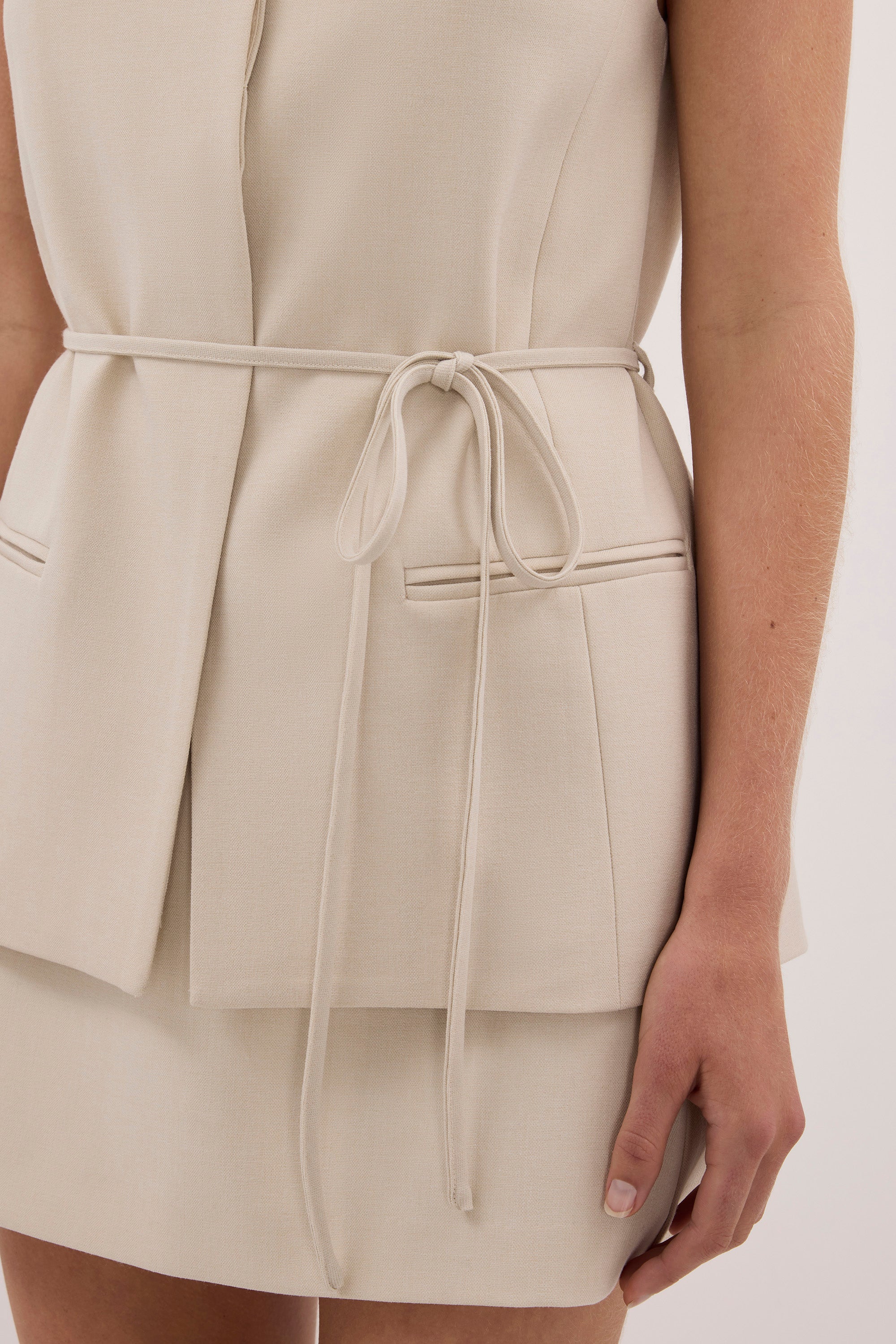 TRINITY BONE TAILORED VEST