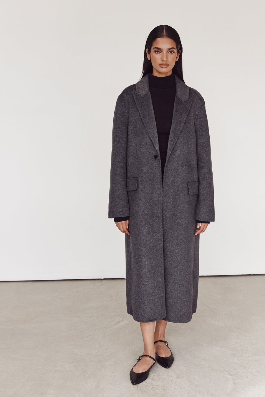 JAY CHARCOAL LONGLINE COAT