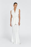 SLOAN WHITE SLEEVELESS LINEN BLEND VEST