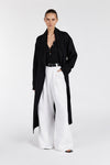 MILES BLACK WOOL WRAP COAT