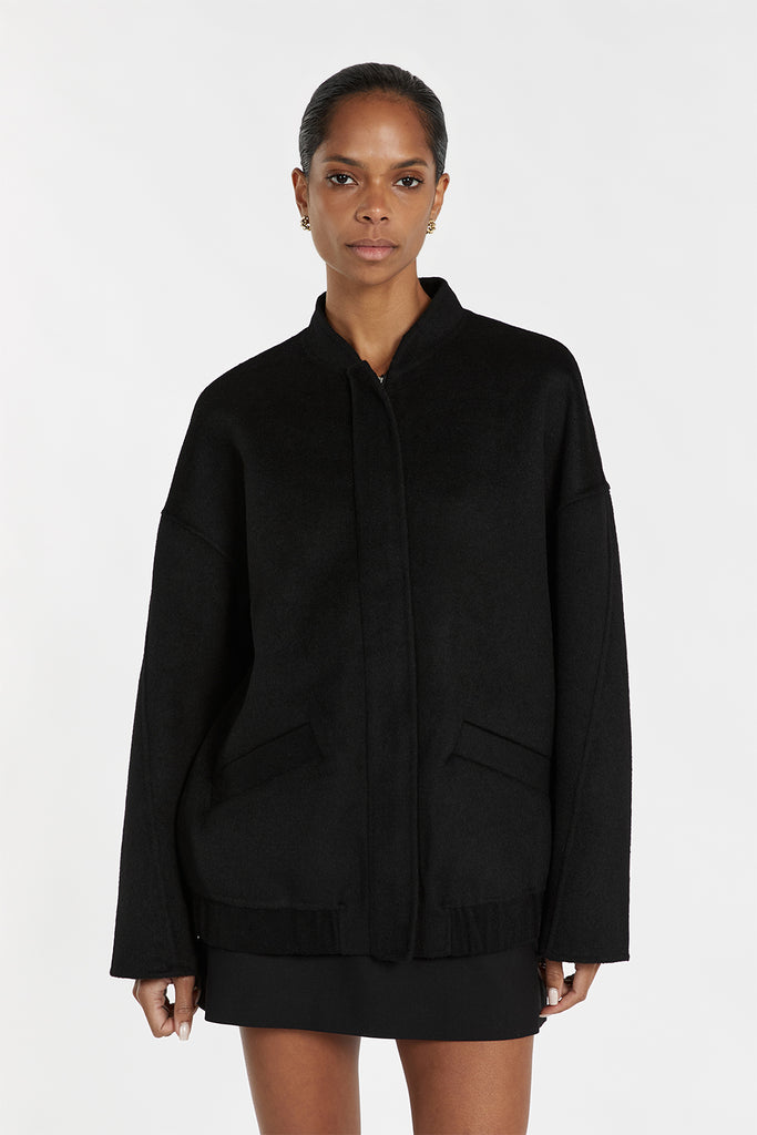 JERI BLACK WOOL BOMBER | Dissh