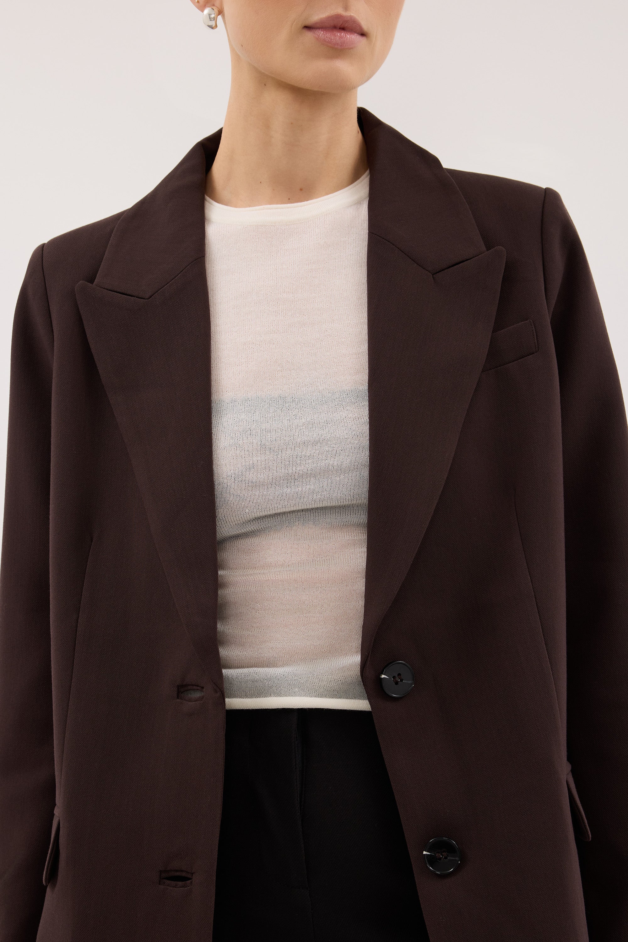 ELLE DARK CHOCOLATE BLAZER