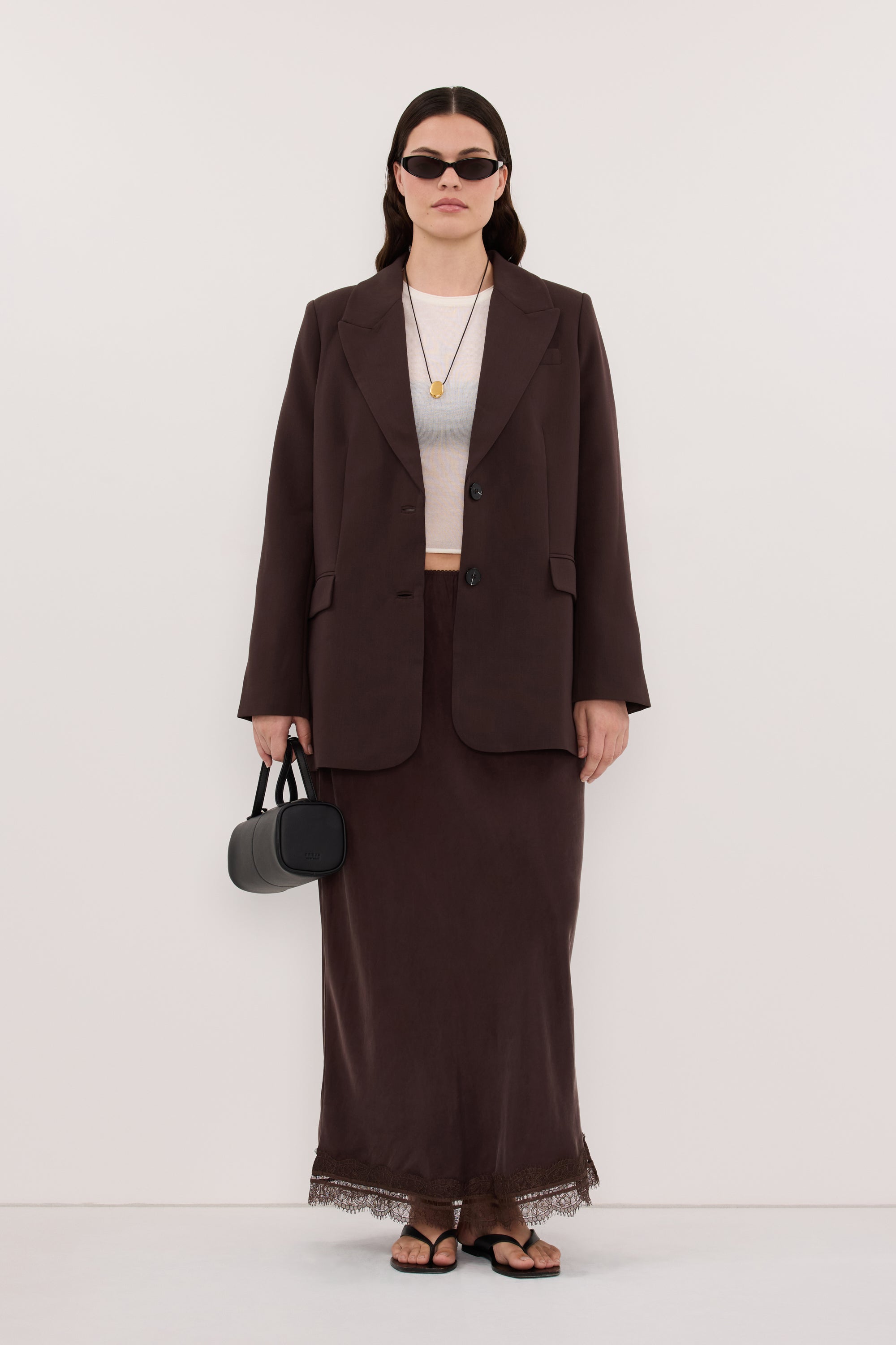 ELLE DARK CHOCOLATE BLAZER