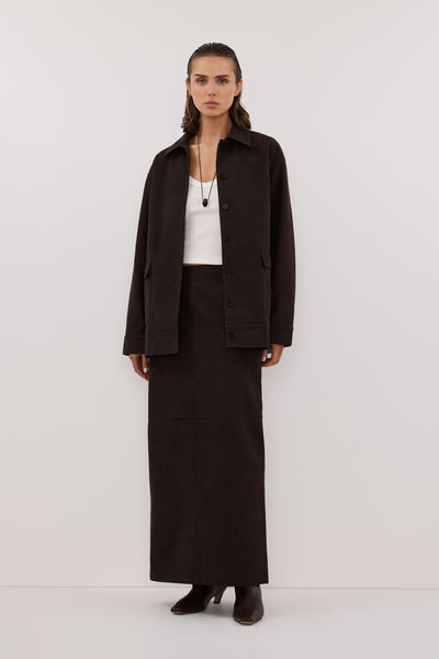 OTIS B. CHOC FAUX SUEDE JACKET – DISSH