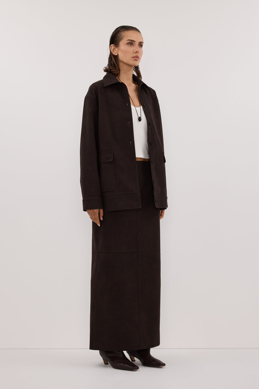 OTIS B. CHOC FAUX SUEDE JACKET – DISSH