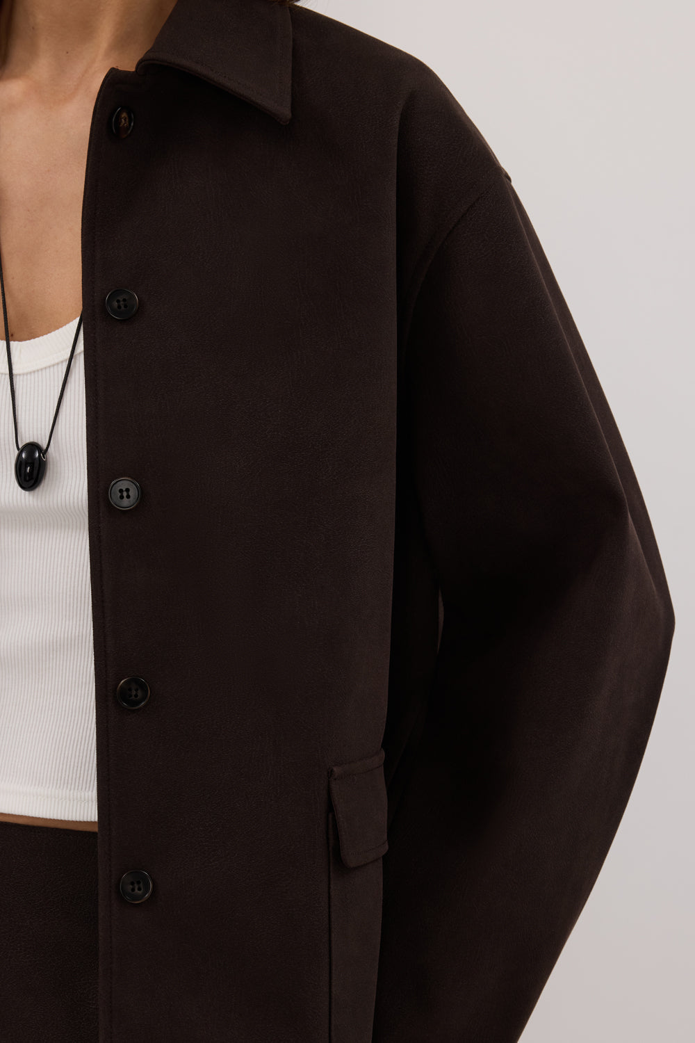 OTIS B. CHOC FAUX SUEDE JACKET – DISSH